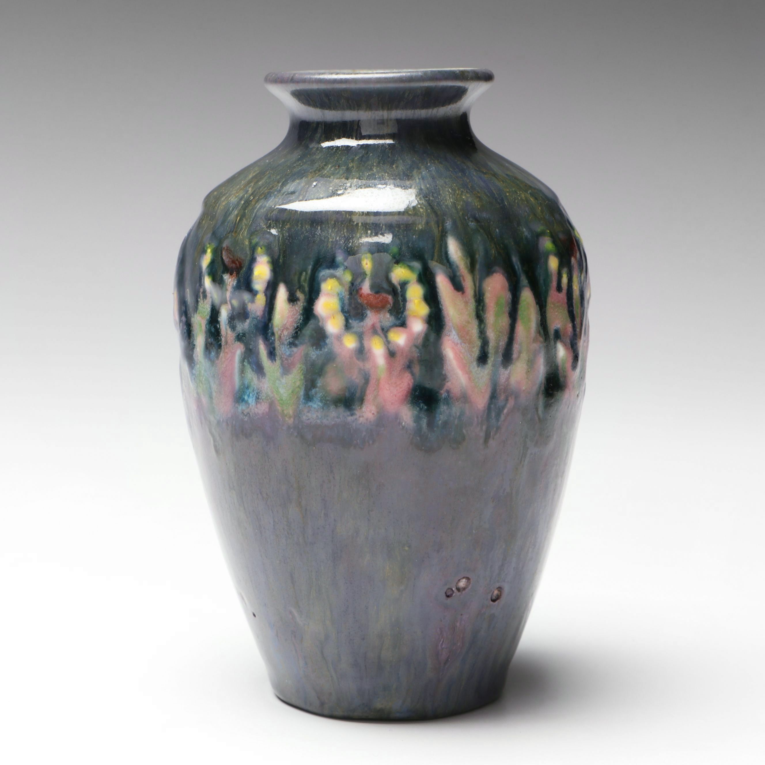 Rookwood Pottery Floral Ceramic Vase, Early to Mid-20th Century