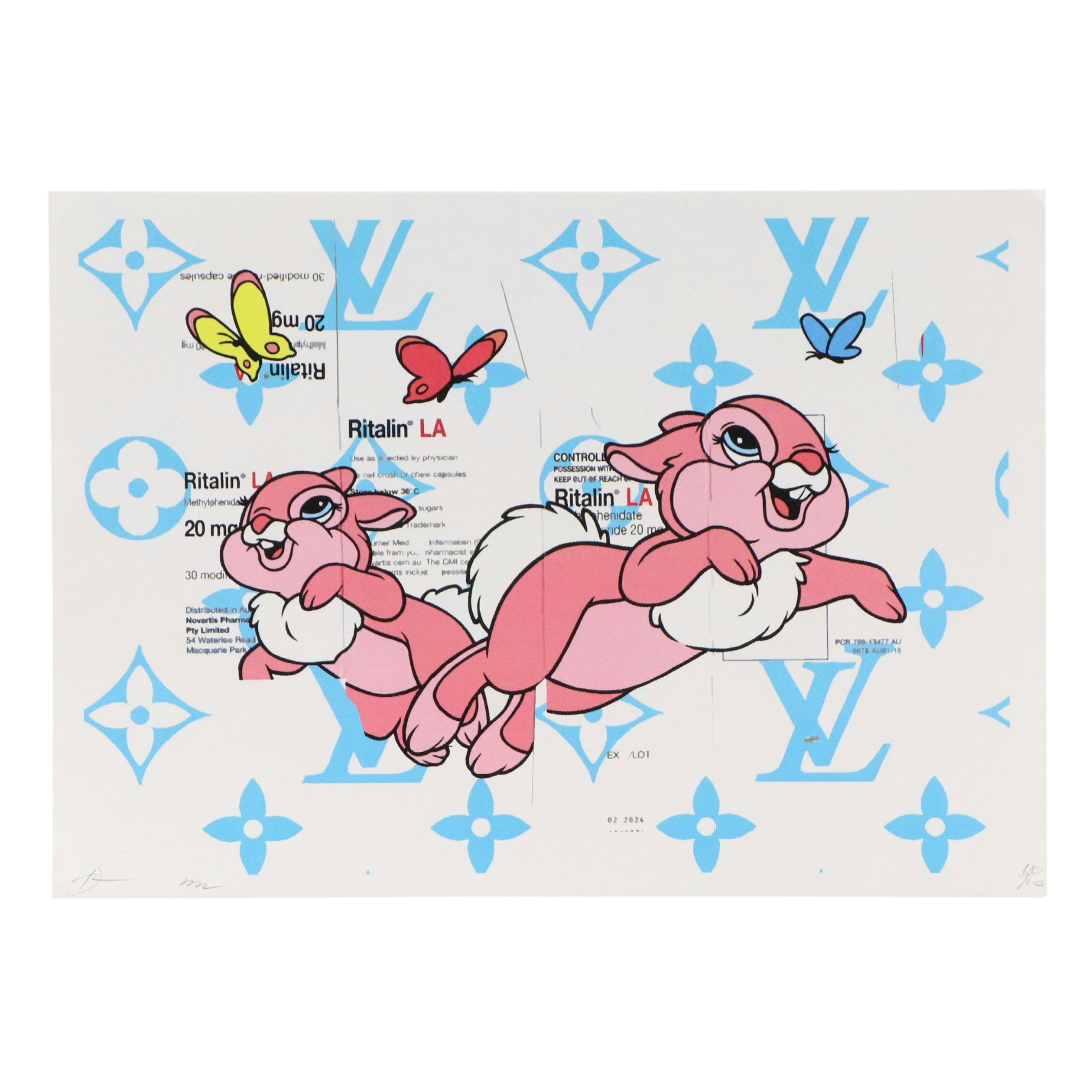 Death NYC Pop Art Digital Graphic Print Homage to Disney x Louis Vuitton, 2022