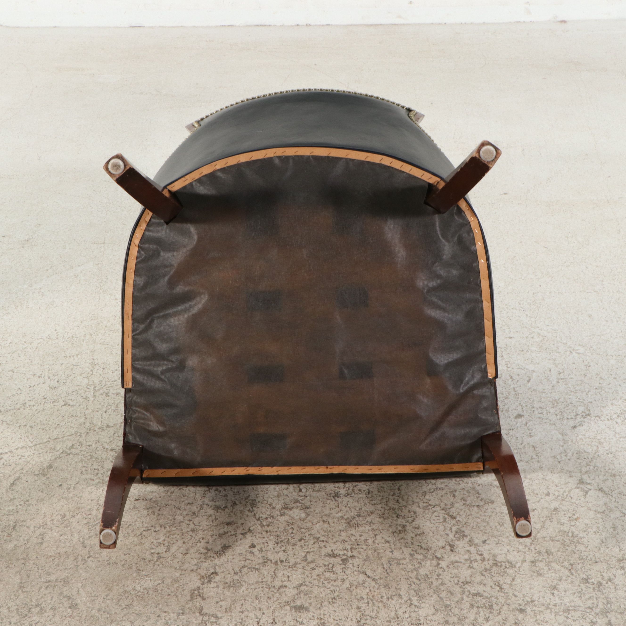 Pair of Neoclassical Style Leather Upholstered Library Chairs