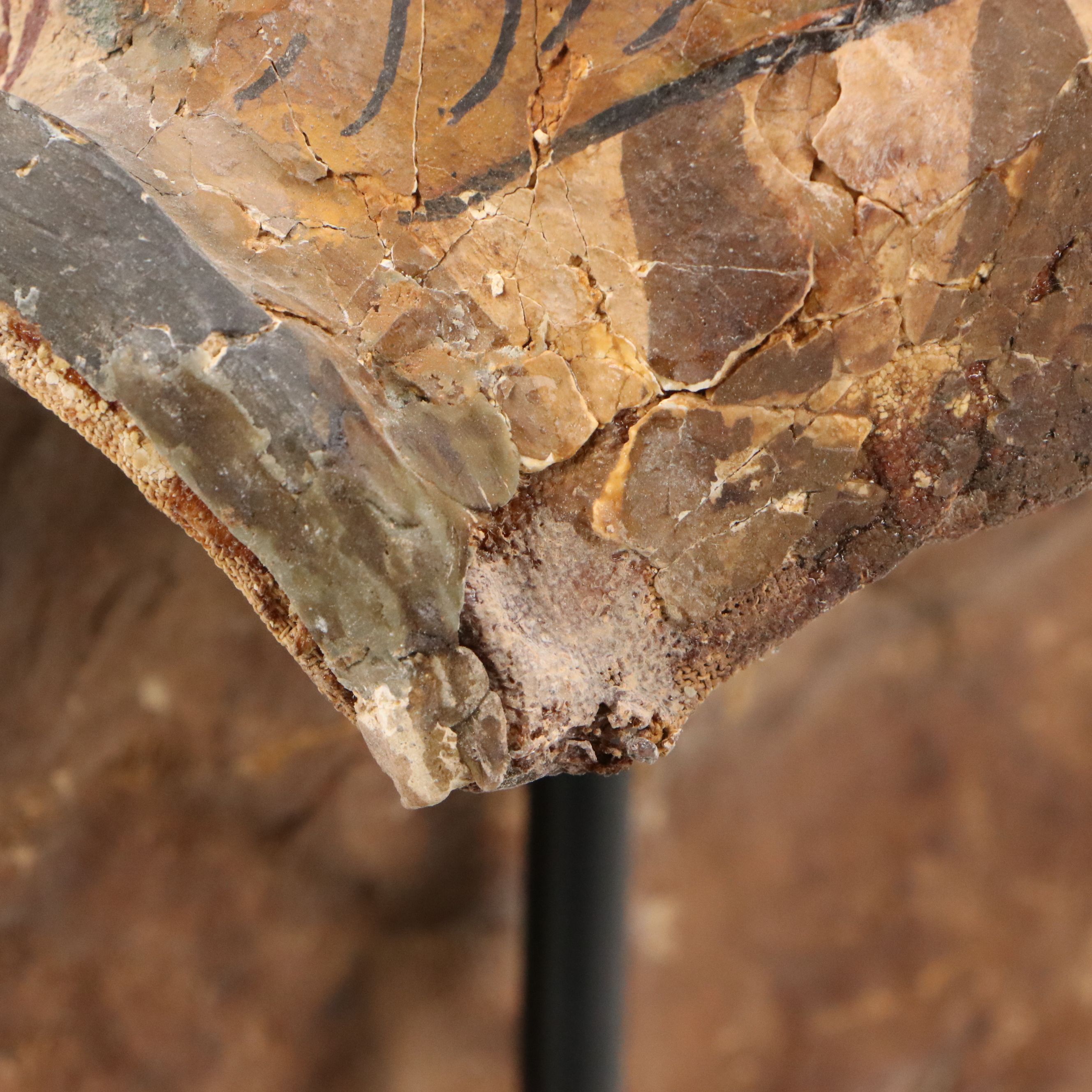 Egyptian Sarcophagus Helmet Mask in Glass Case, 1st to 2nd Century CE