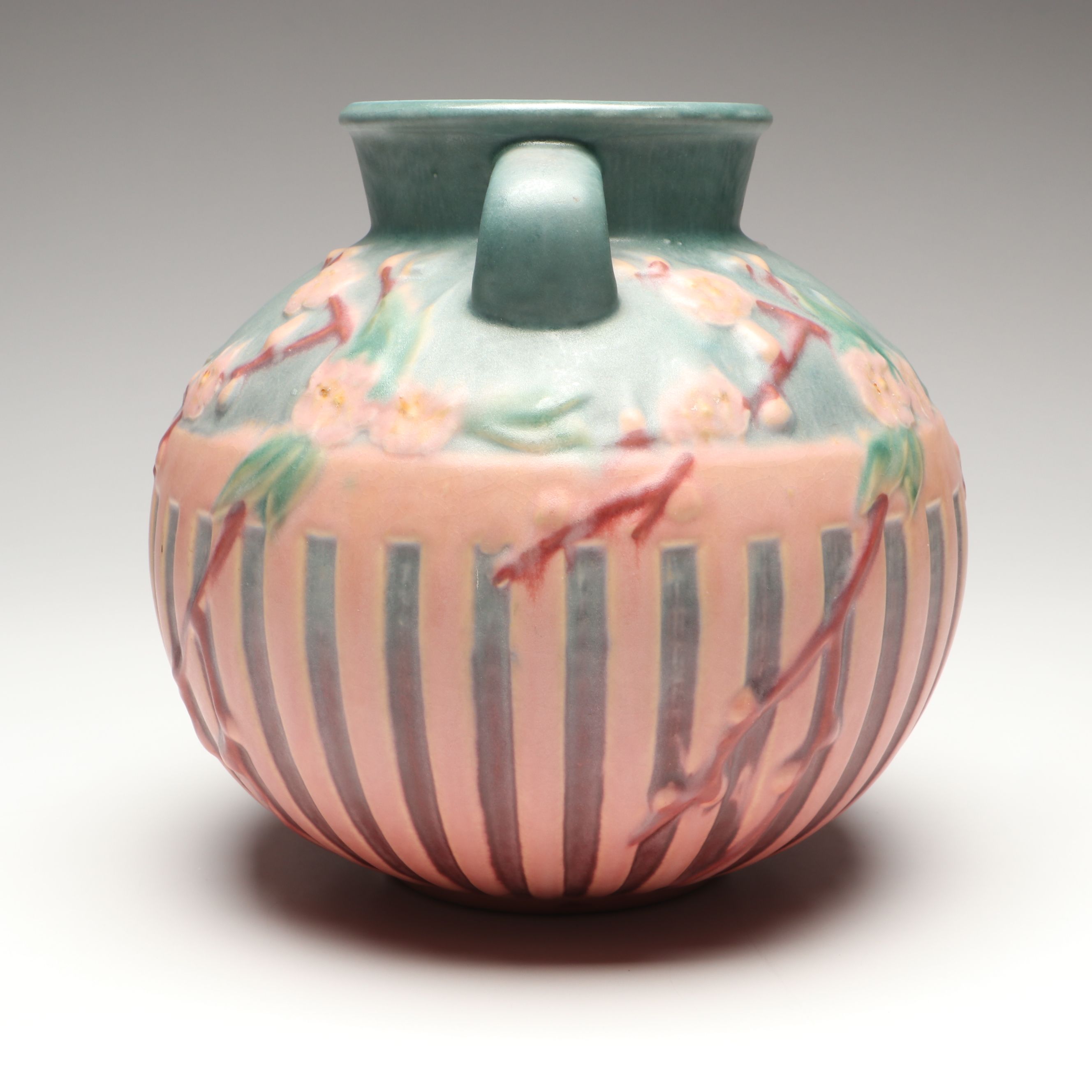 Roseville Pottery "Cherry Blossom" Ceramic Vase, Early to Mid-20th Century