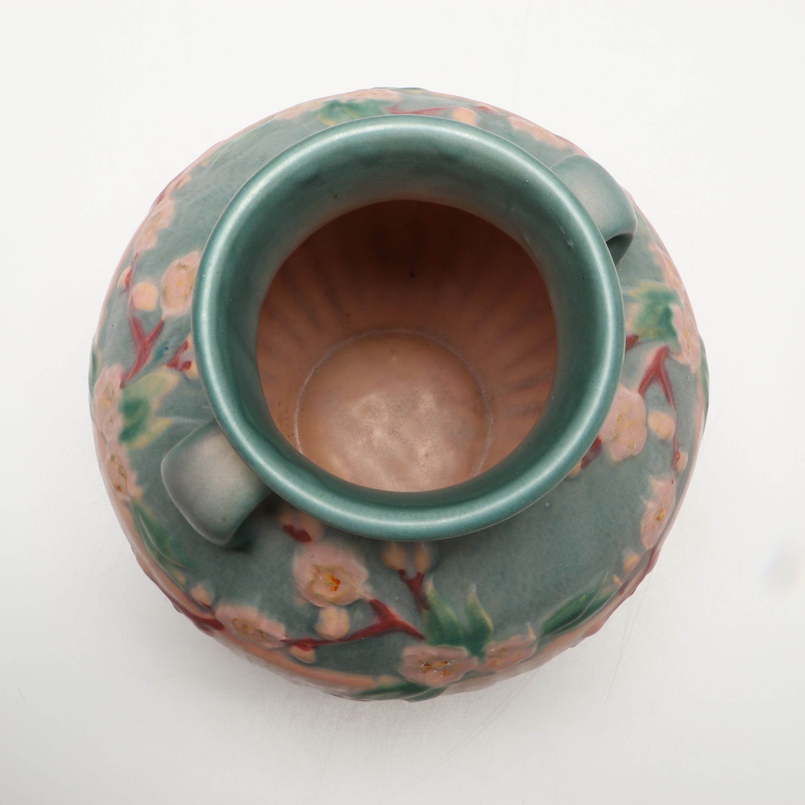 Roseville Pottery "Cherry Blossom" Ceramic Vase, Early to Mid-20th Century