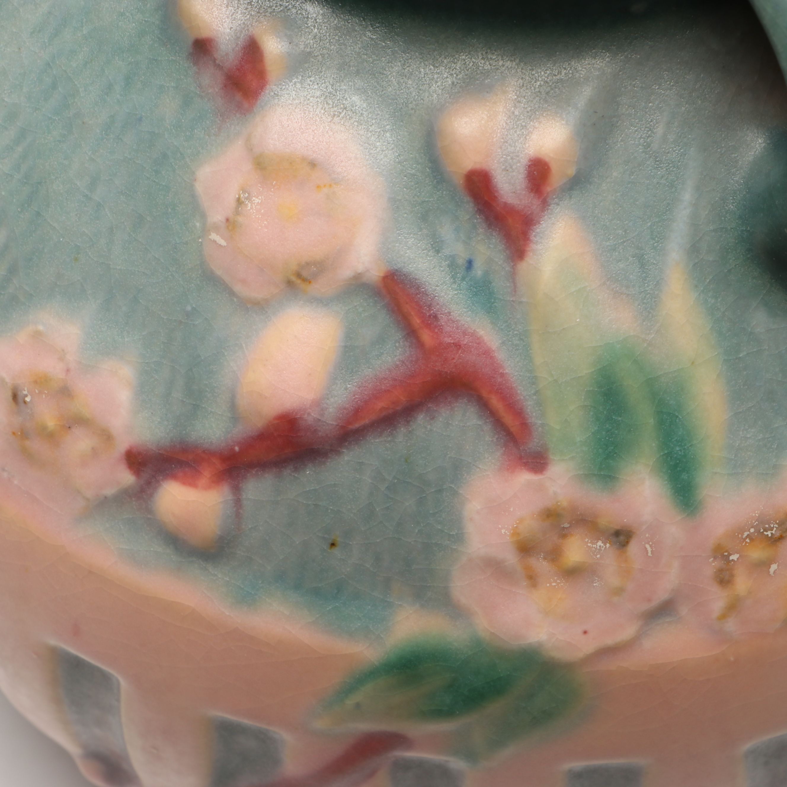 Roseville Pottery "Cherry Blossom" Ceramic Vase, Early to Mid-20th Century
