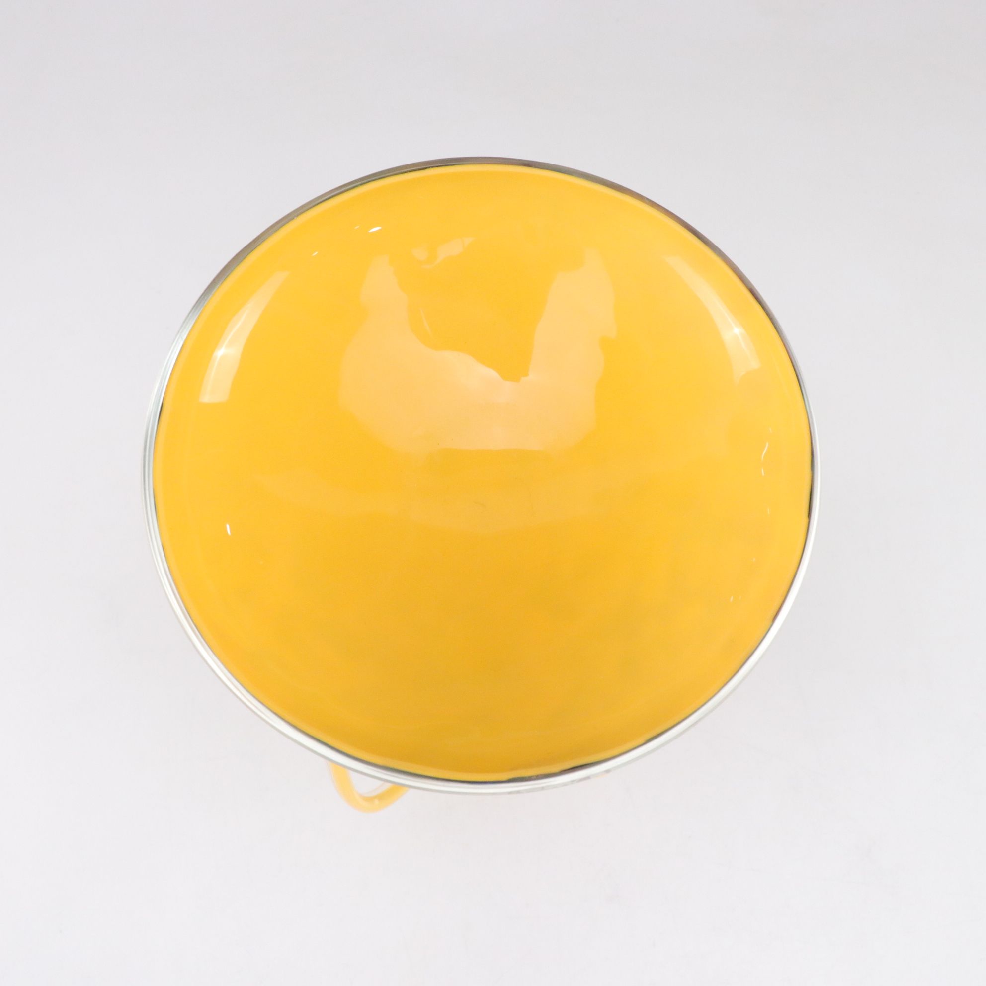 Jozefina Krosno Hand-Blown Art Glass "Jellyfish" Compote in Green and Yellow