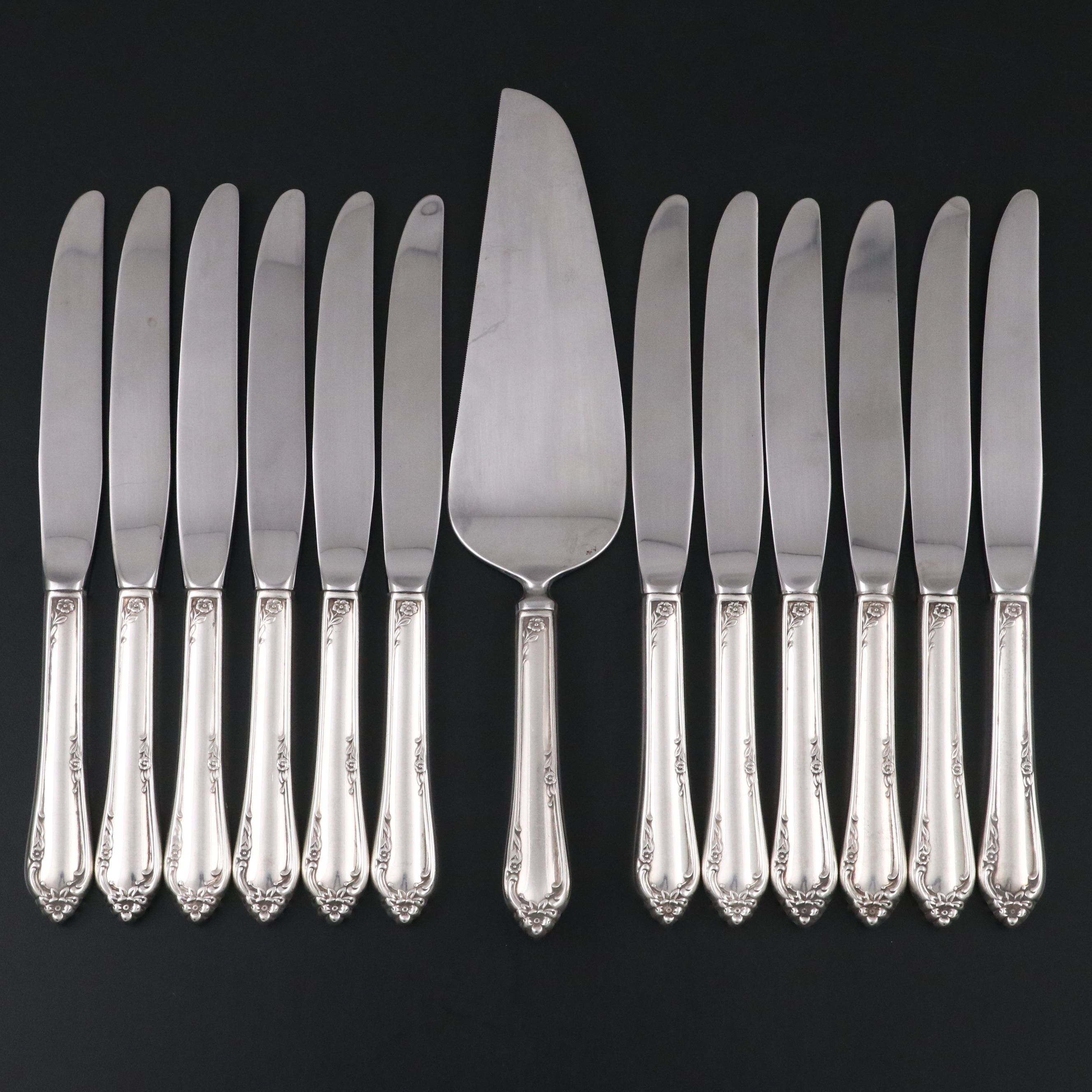 Reed & Barton "Dancing Flowers" Sterling Silver Cake Server and Knives