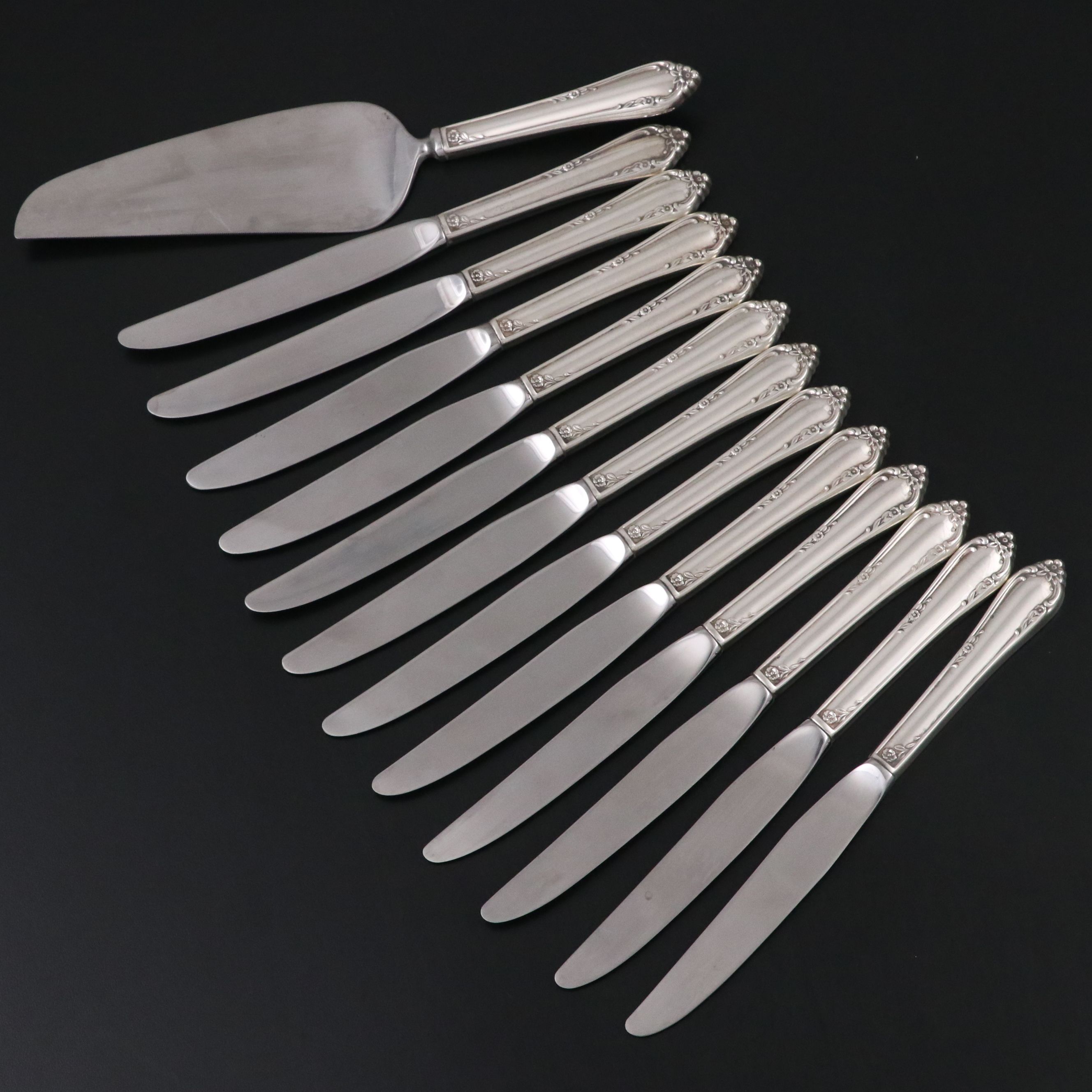 Reed & Barton "Dancing Flowers" Sterling Silver Cake Server and Knives