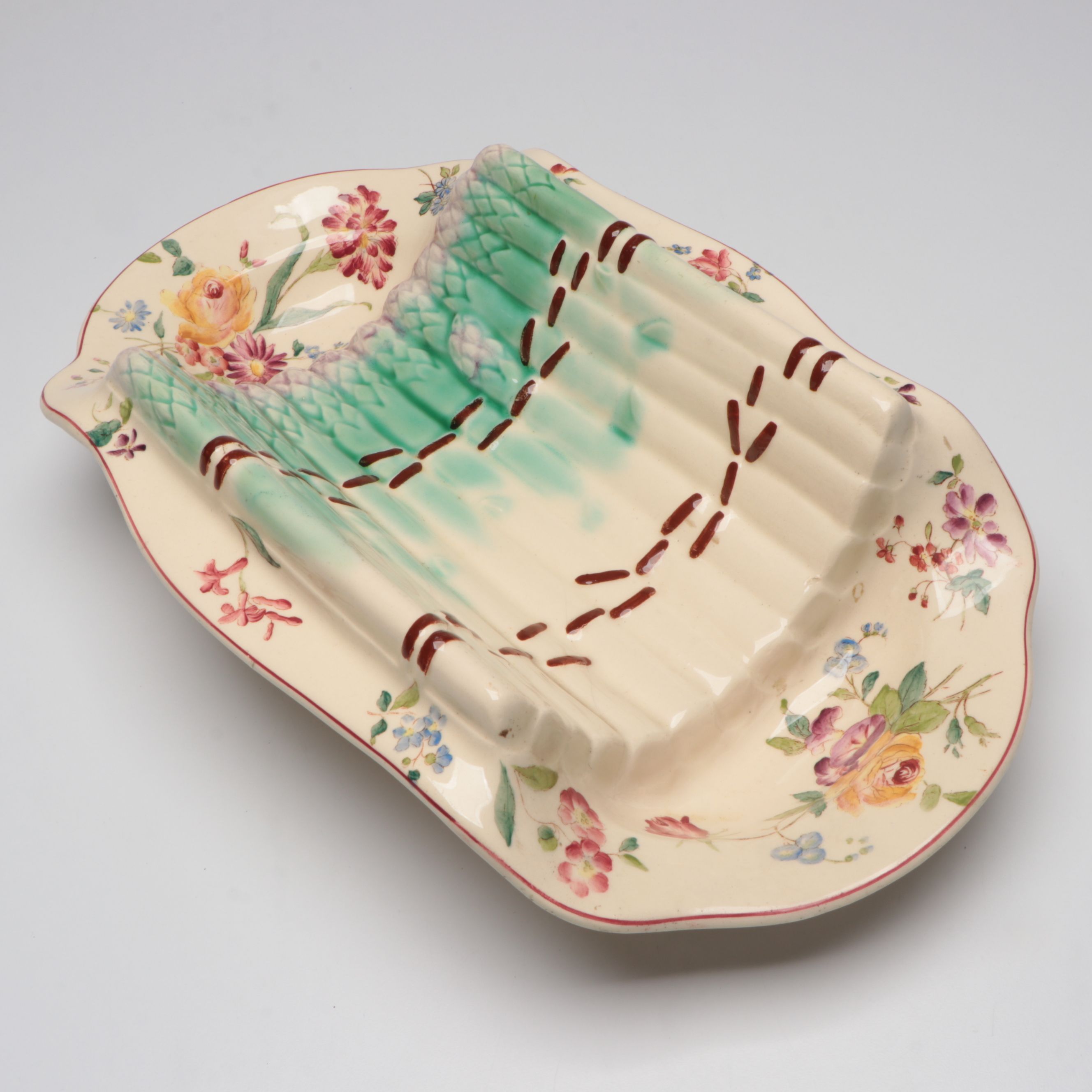 Longchamp French Majolica Asparagus Dish