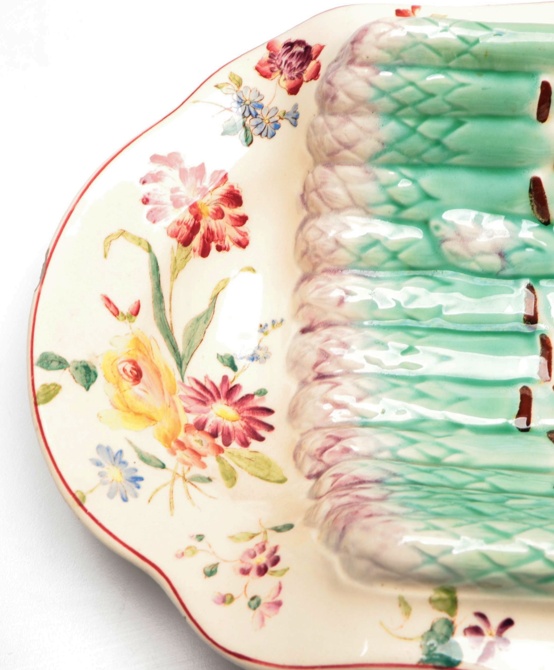 Longchamp French Majolica Asparagus Dish