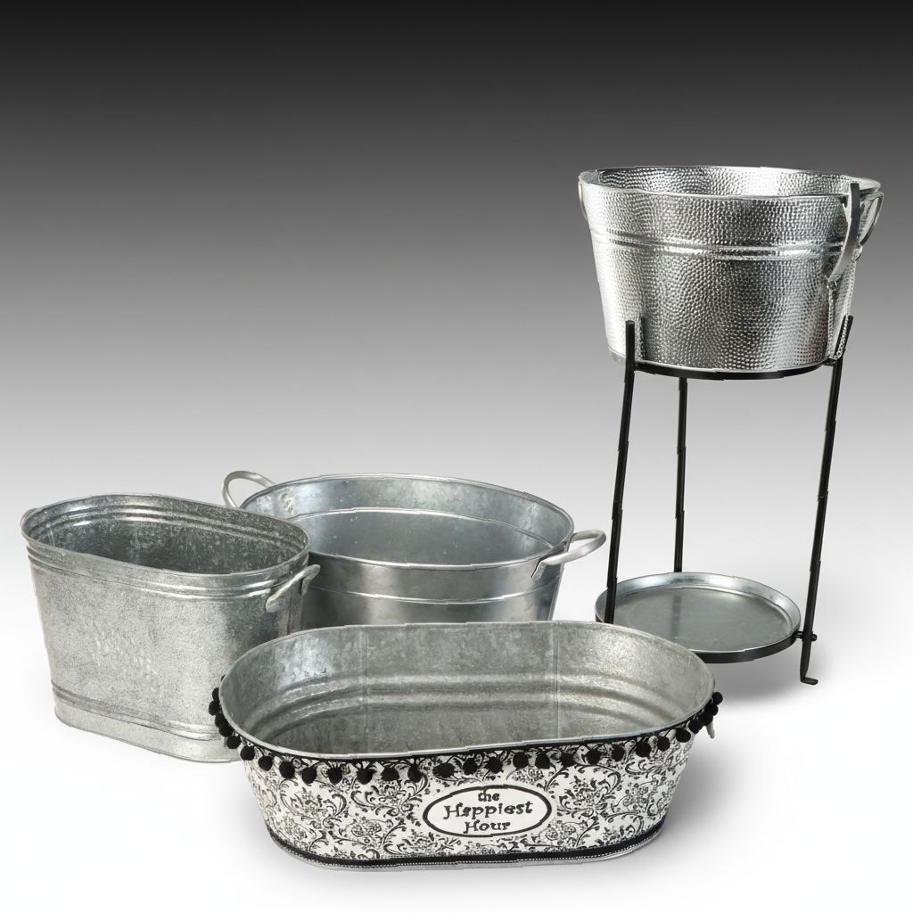 Contemporary Metal Beverage Tubs
