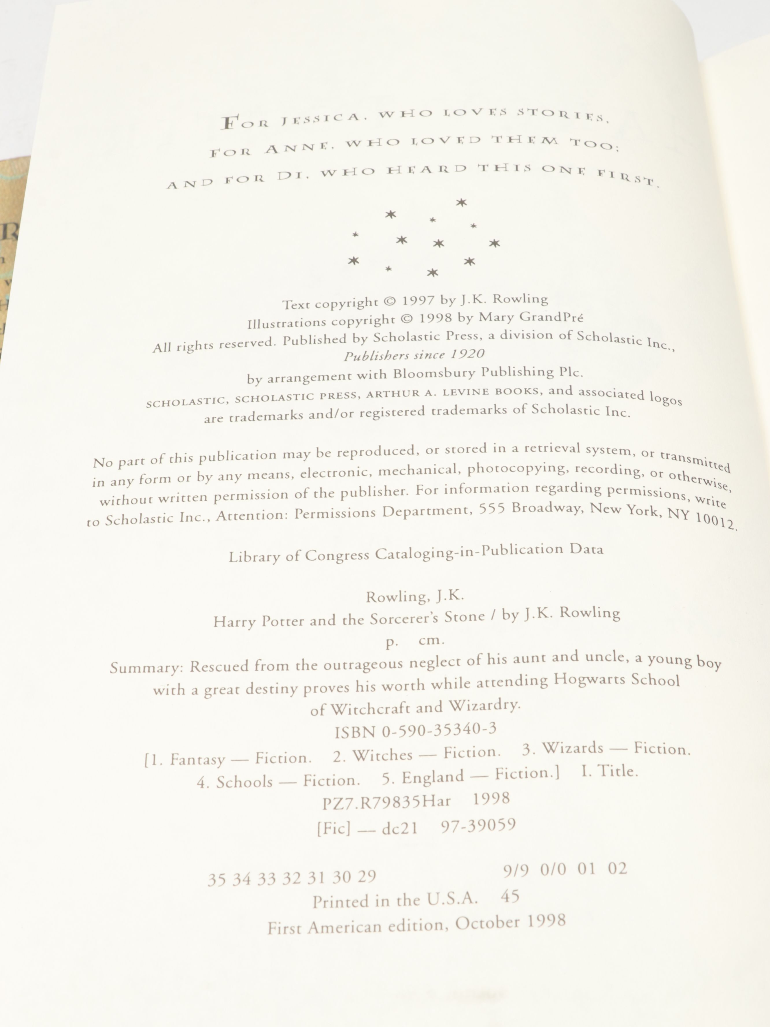 First American Edition "Harry Potter" Complete Series by J. K. Rowling