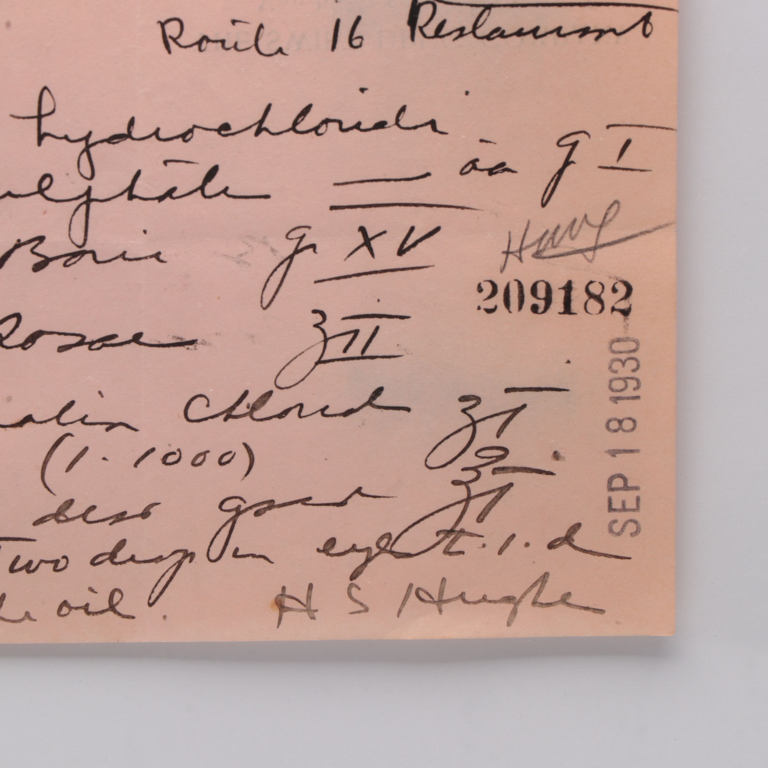 Prescription Form for Cocaine, 1930