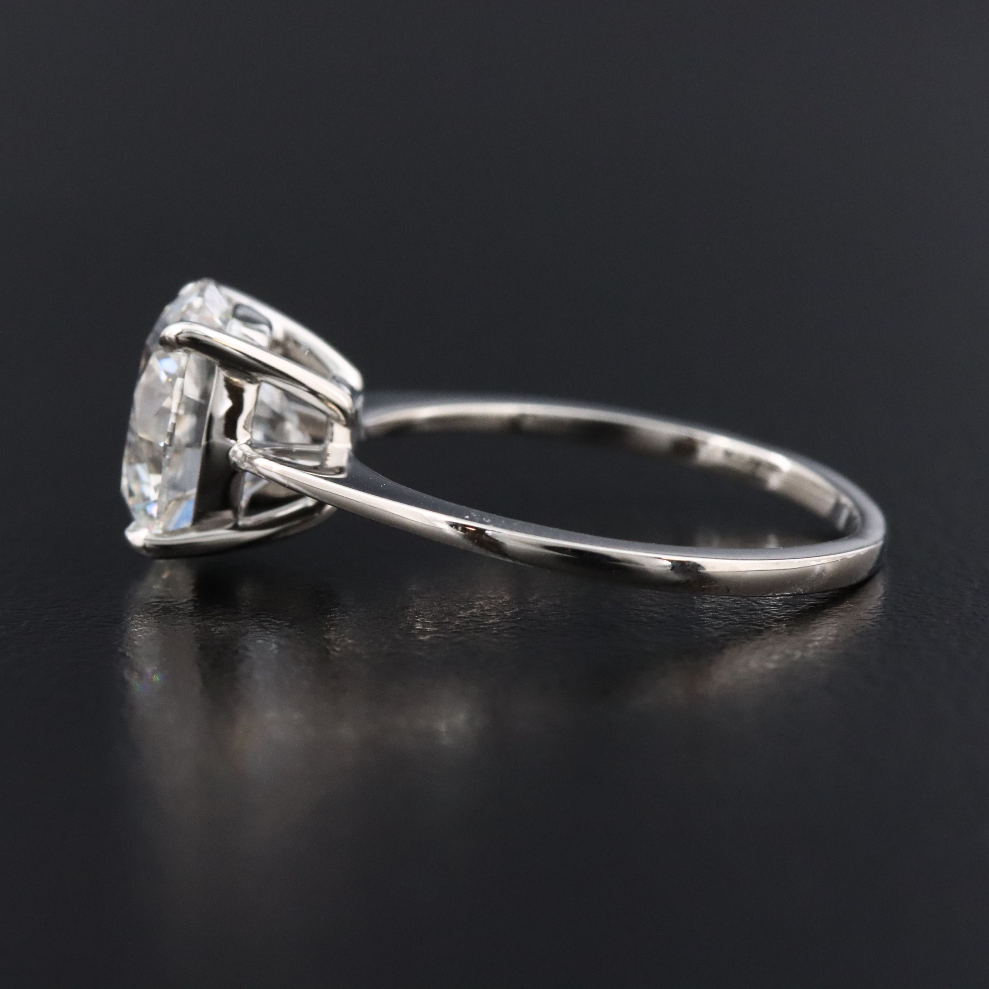 Platinum 3.10 CT Lab Grown Diamond Solitaire Ring with IGI Report