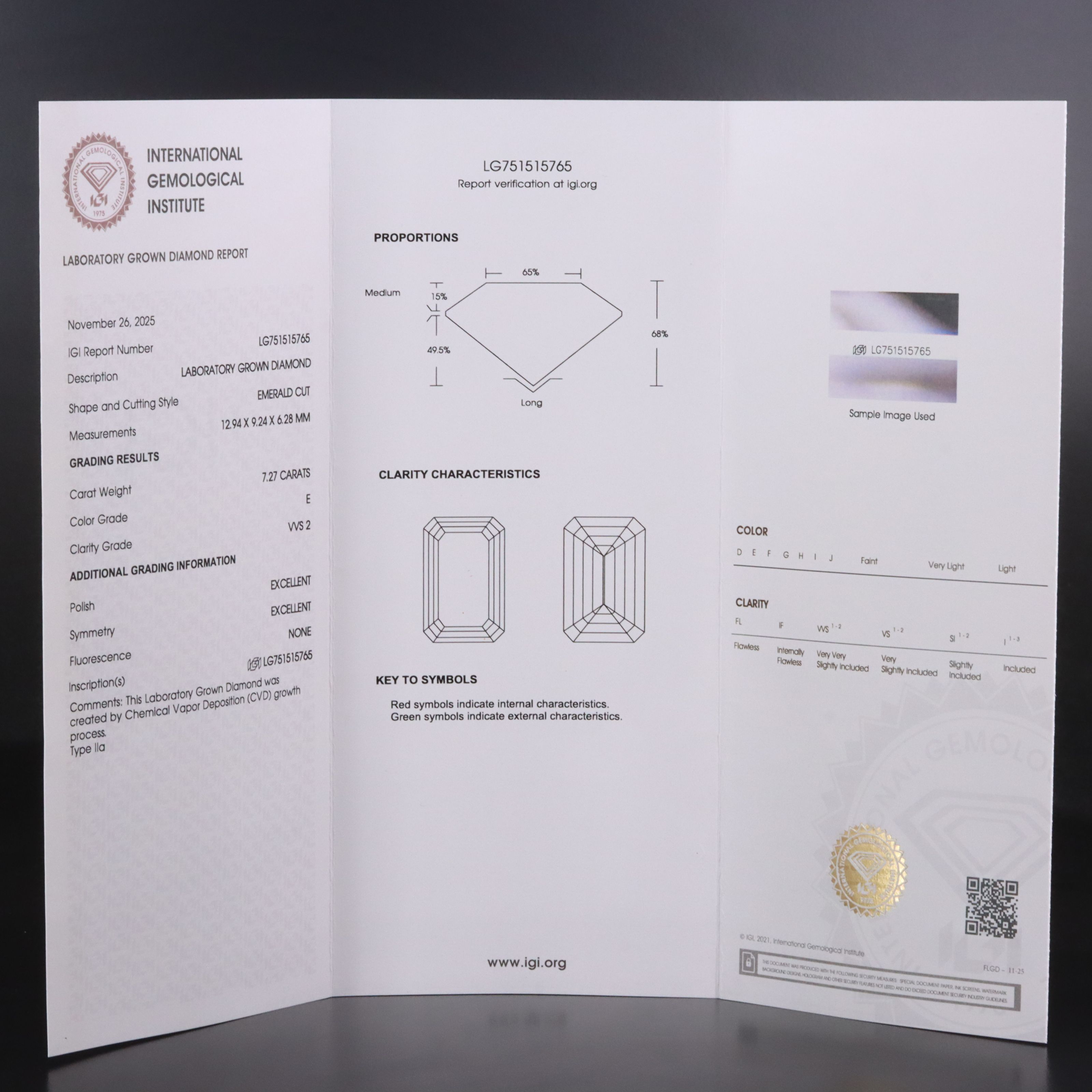 Platinum 8.54 CTW Lab Grown Diamond Ring with IGI Report