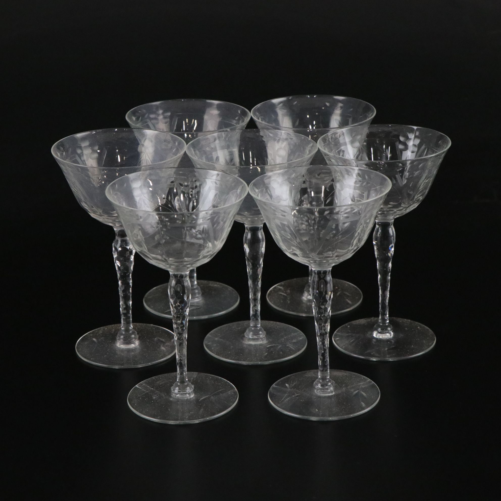 Optic Crystal Cordial, Wine, Juice and Champagne Glass Collection