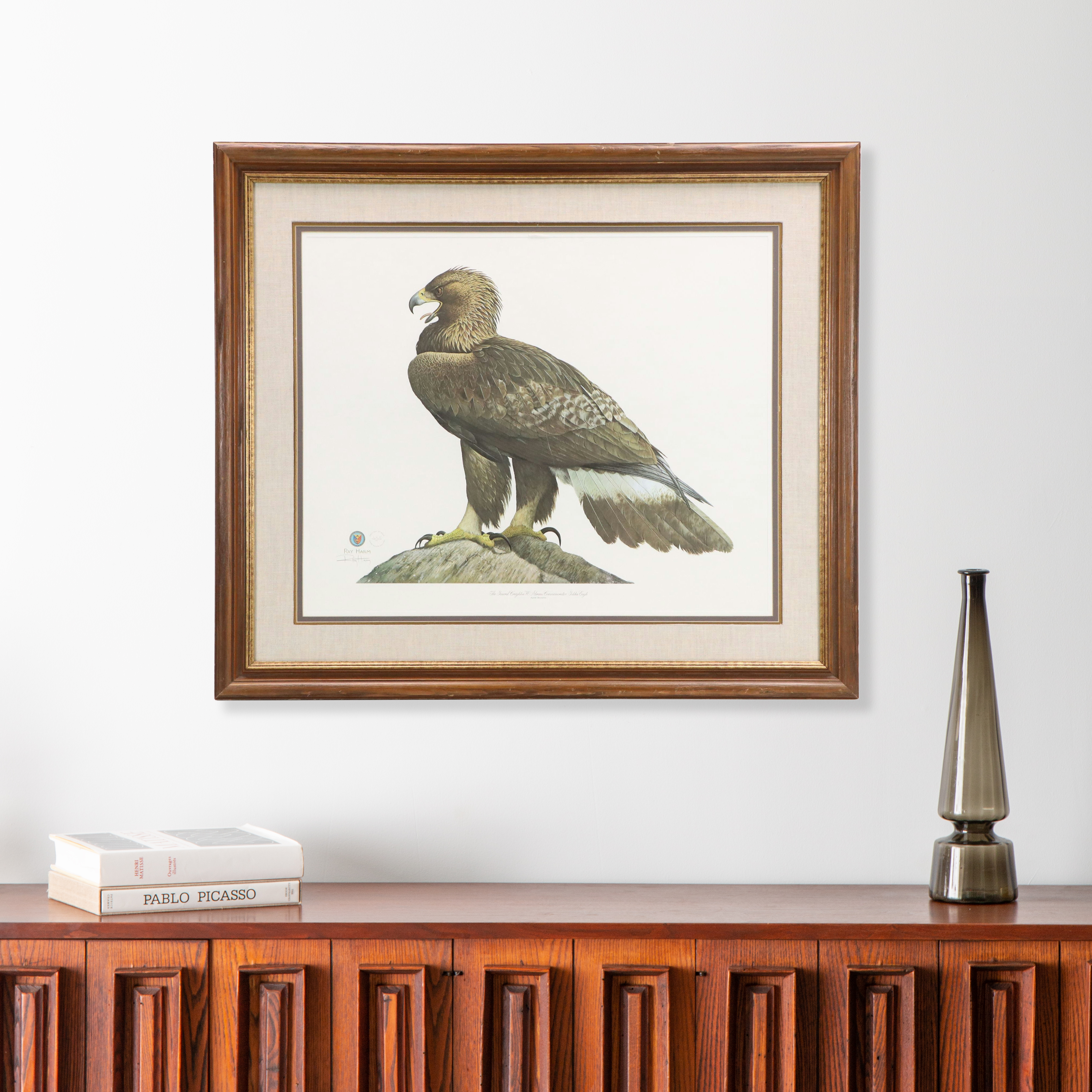 Ray Harm Offset Lithograph of Golden Eagle, 1977