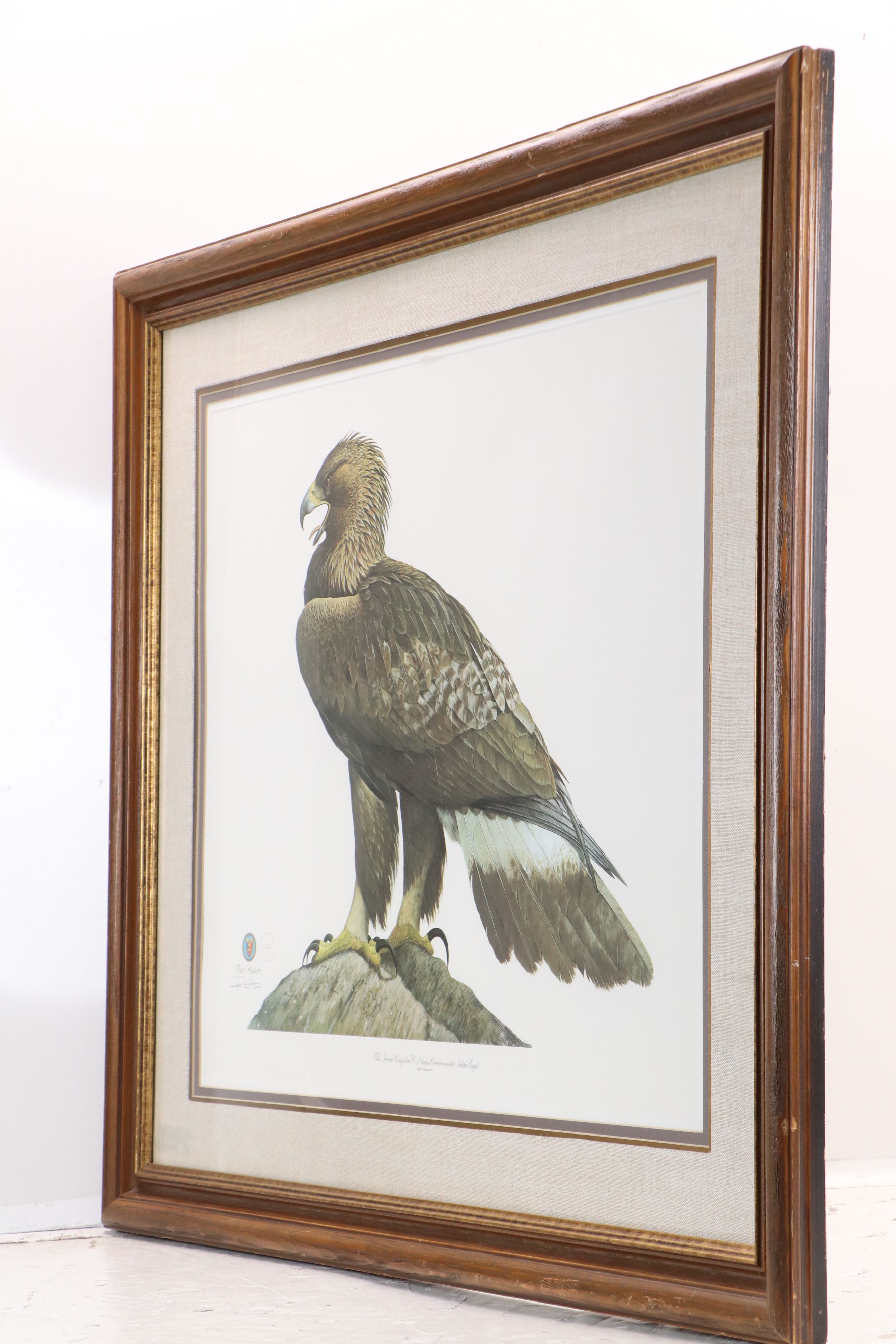 Ray Harm Offset Lithograph of Golden Eagle, 1977