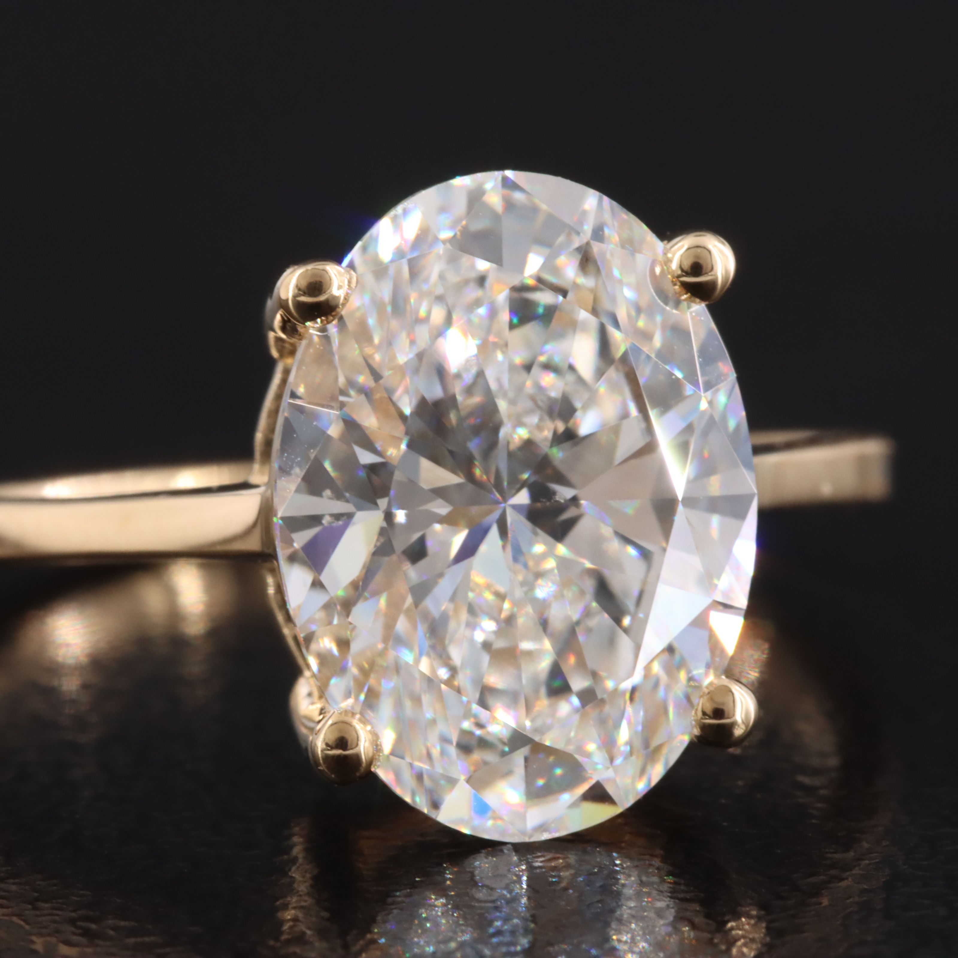 18K 4.07 CT Lab Grown Diamond Solitaire Ring with IGI Report
