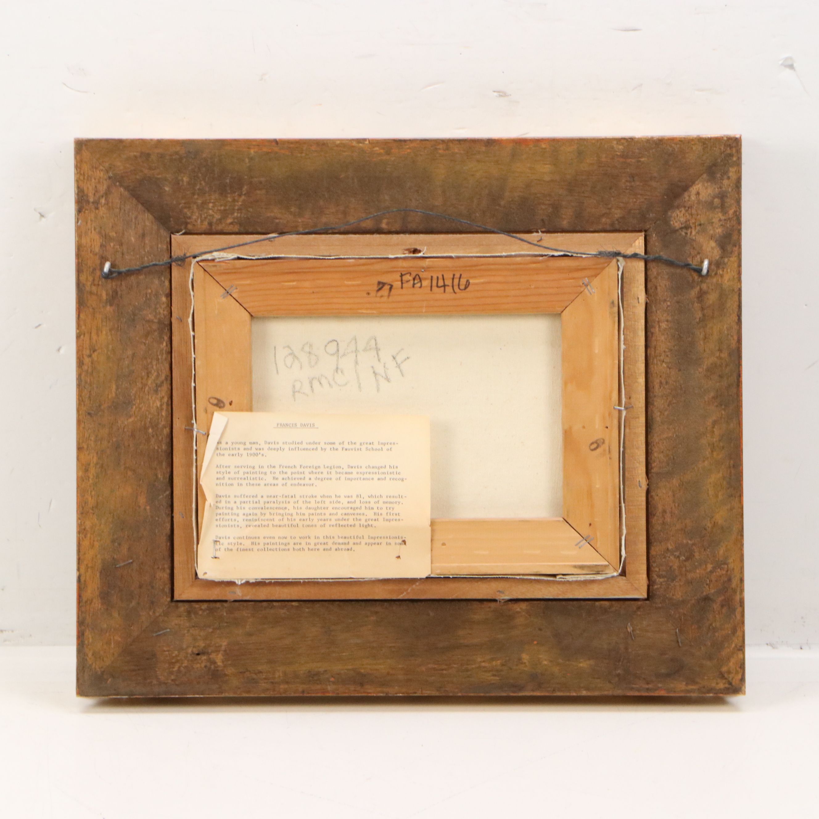 Francis Davis Landscape Oil Painting with Figures, 20th Century