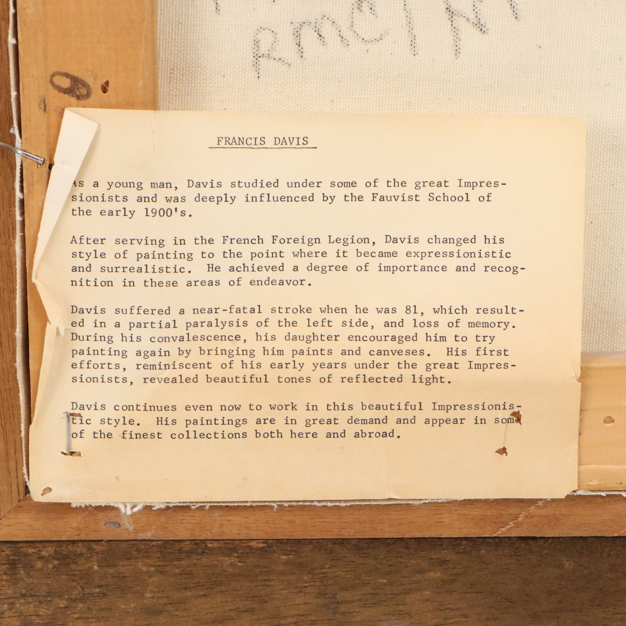 Francis Davis Landscape Oil Painting with Figures, 20th Century