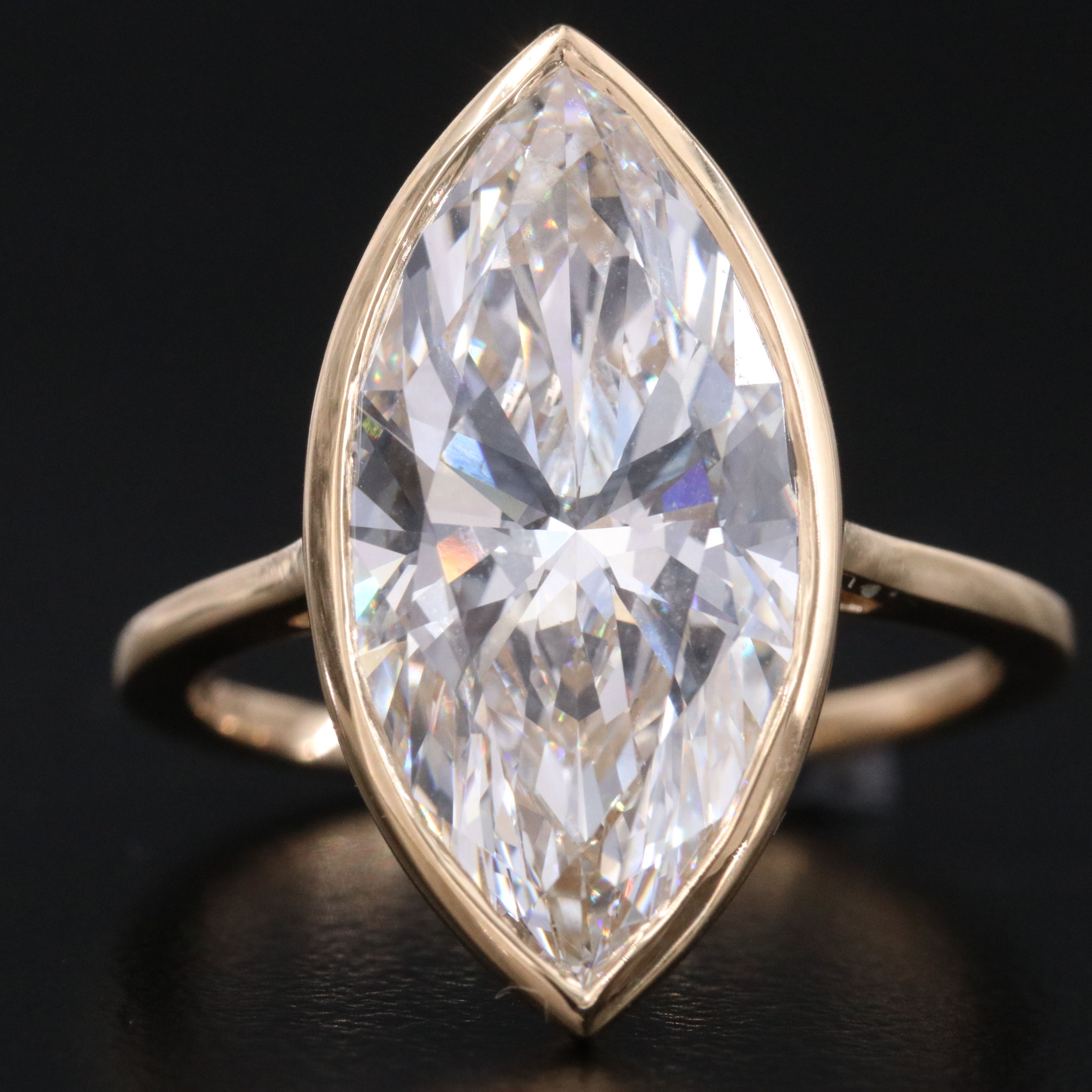 18K 6.11 CT Lab Grown Diamond Solitaire Ring with IGI Report