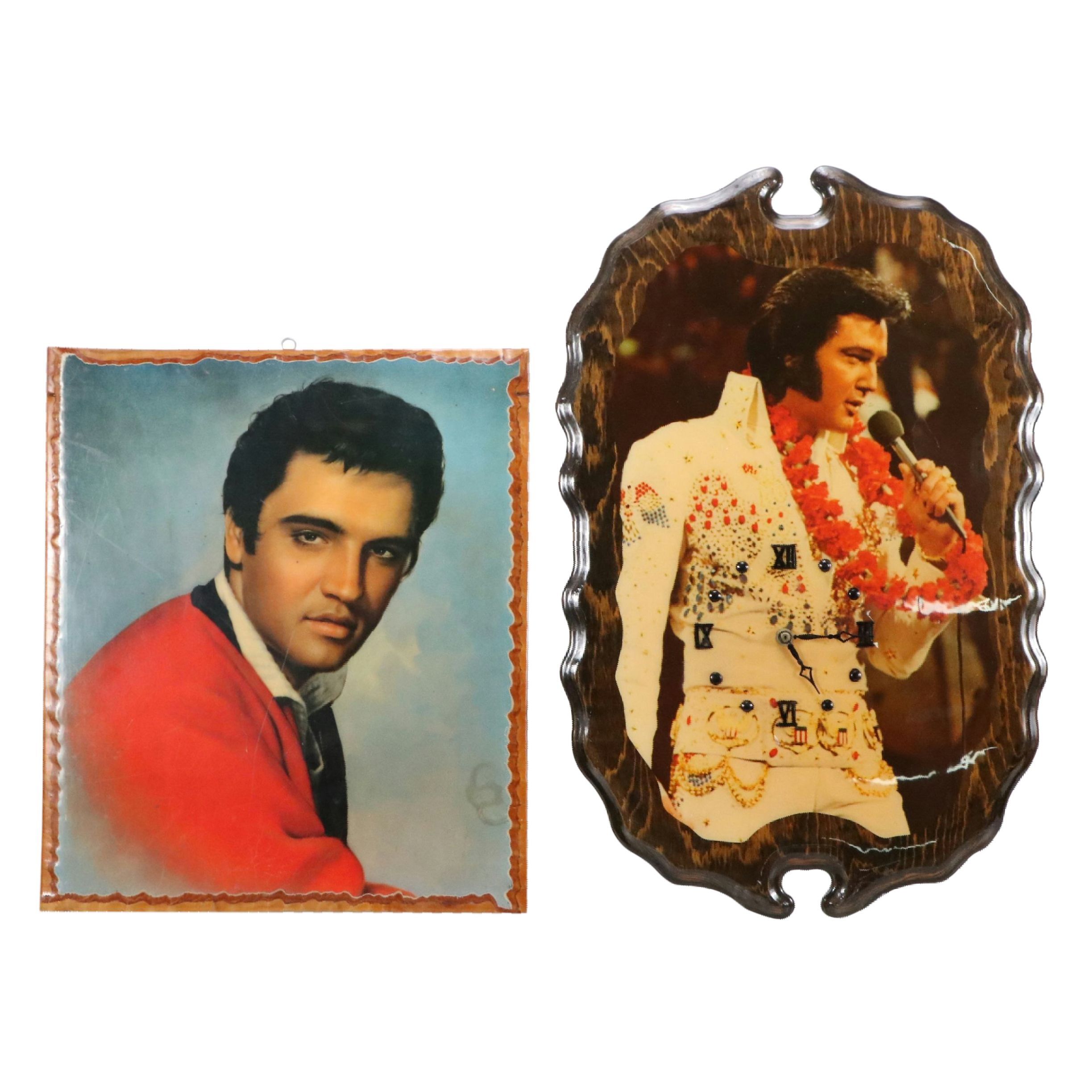 Elvis Presley Laminated Wall Clock with Portrait
