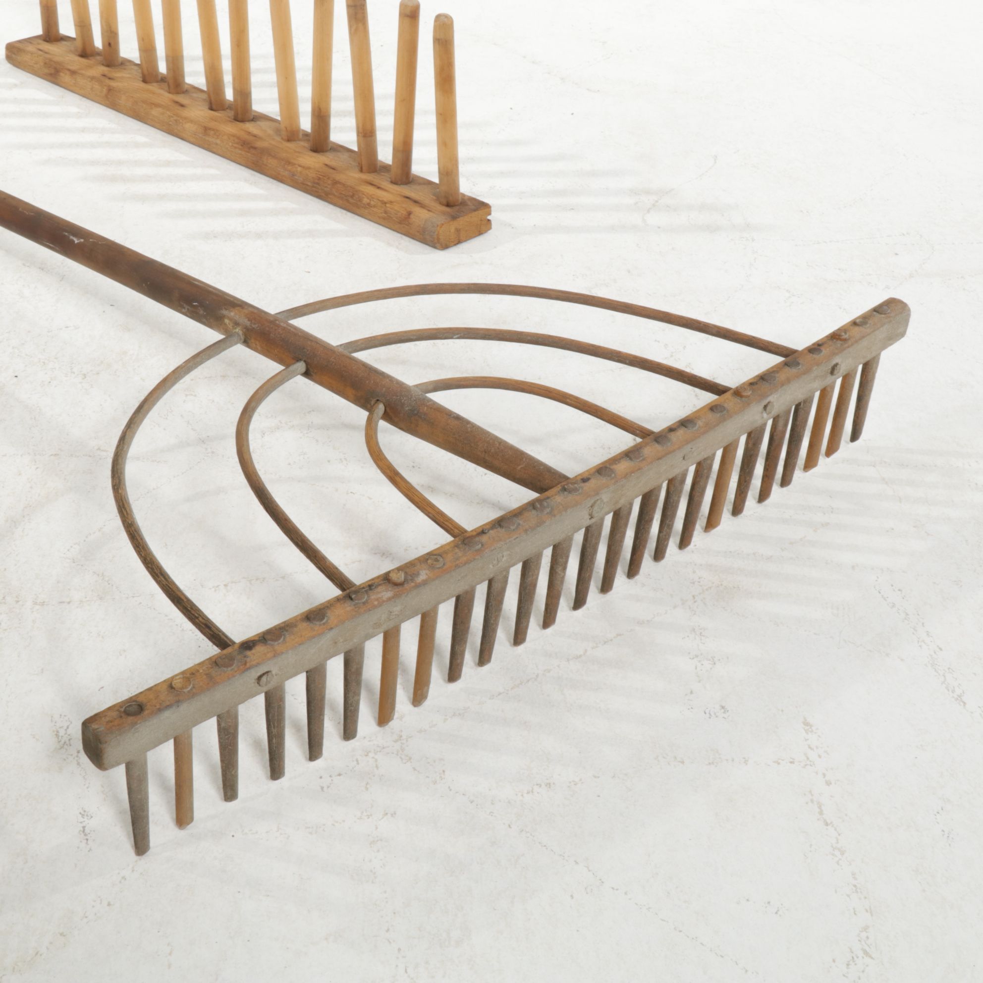 Handmade Primitive Hay Rake and Wall Rack