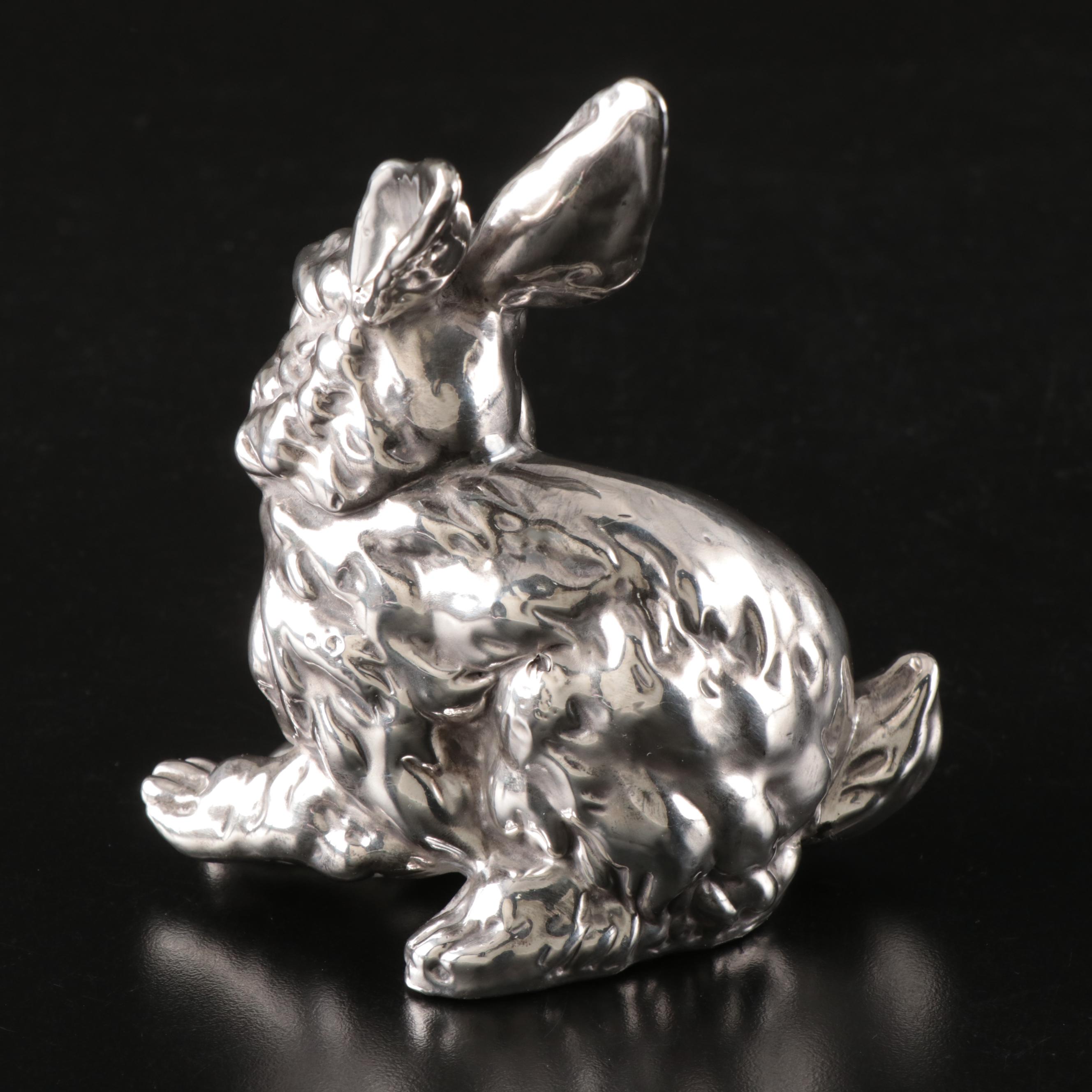 Sterling Silver Electroform Rabbit Figurine