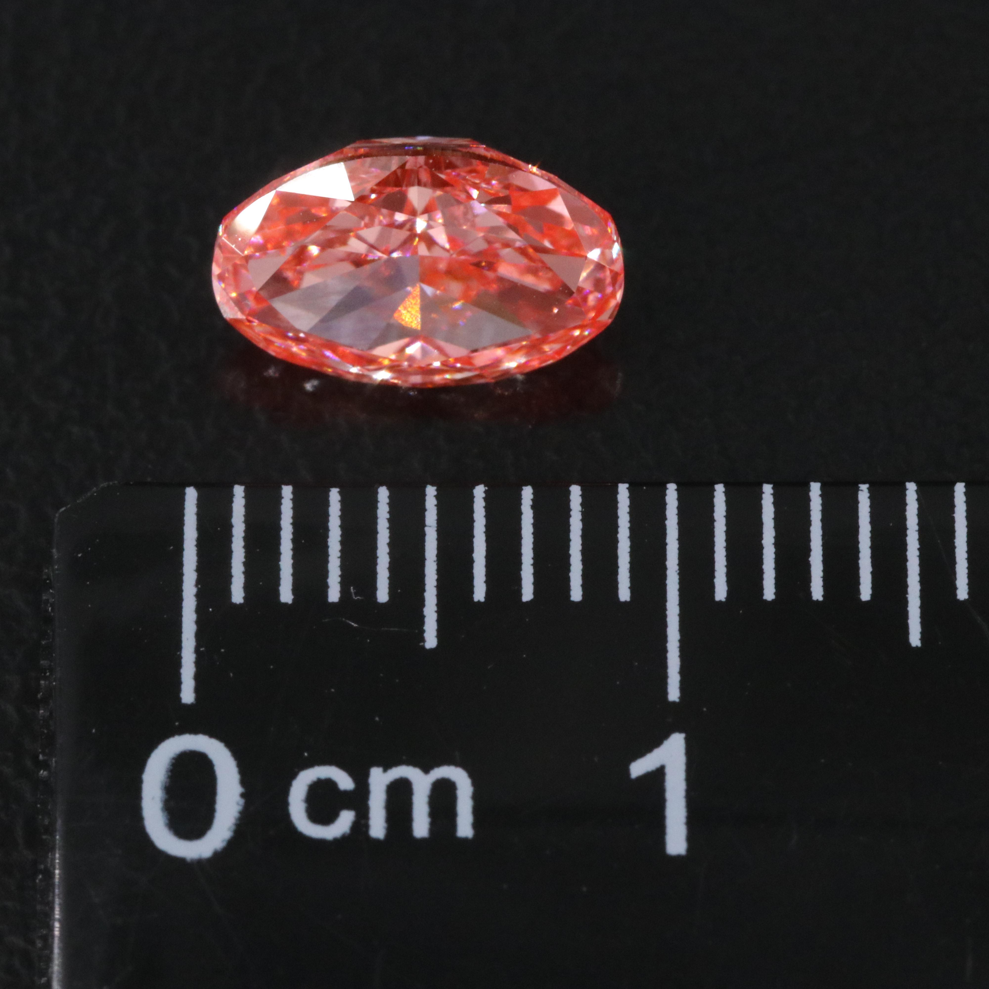 Loose 1.53 CT Lab Grown Fancy Vivid Pink Diamond with IGI Report