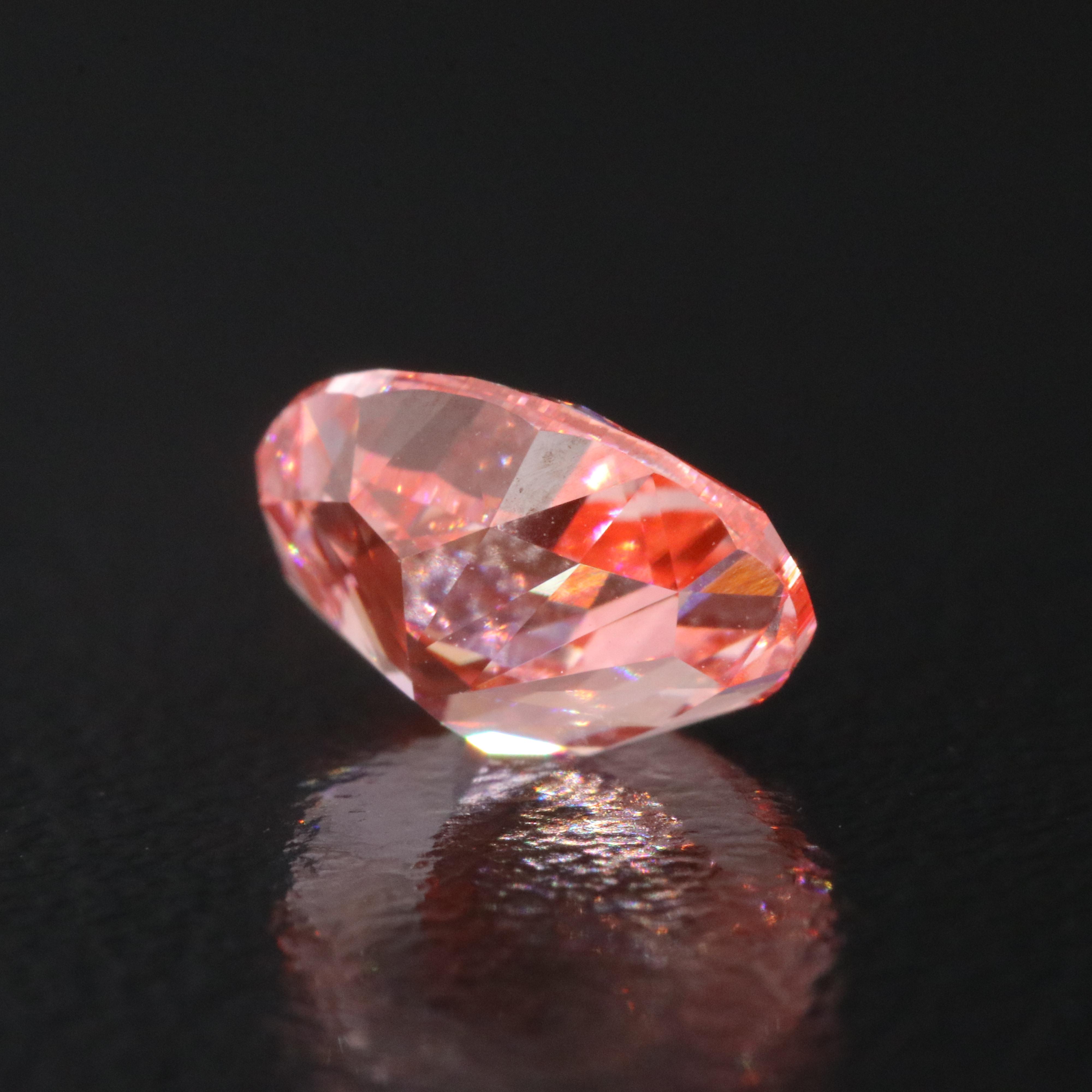 Loose 1.53 CT Lab Grown Fancy Vivid Pink Diamond with IGI Report