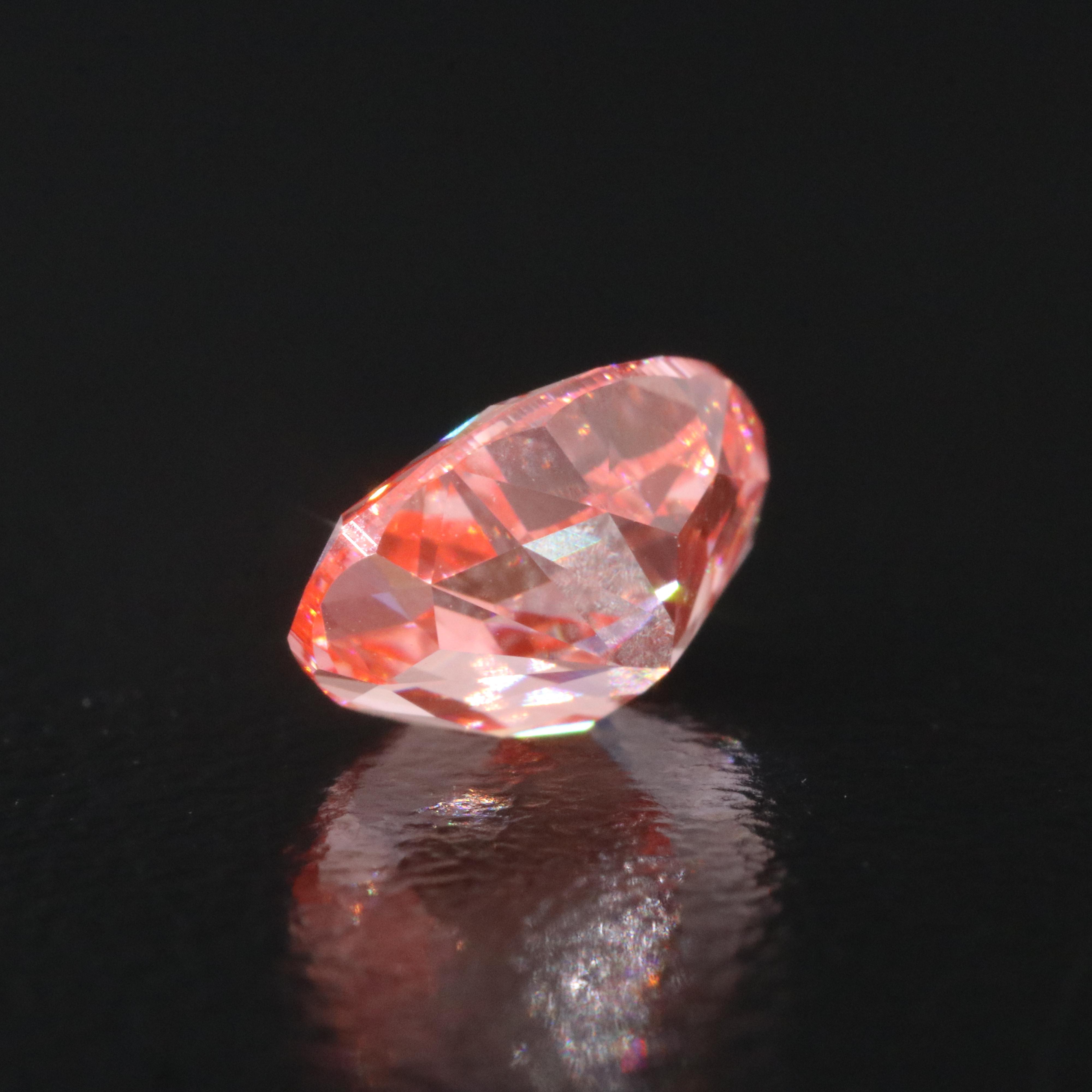 Loose 1.53 CT Lab Grown Fancy Vivid Pink Diamond with IGI Report