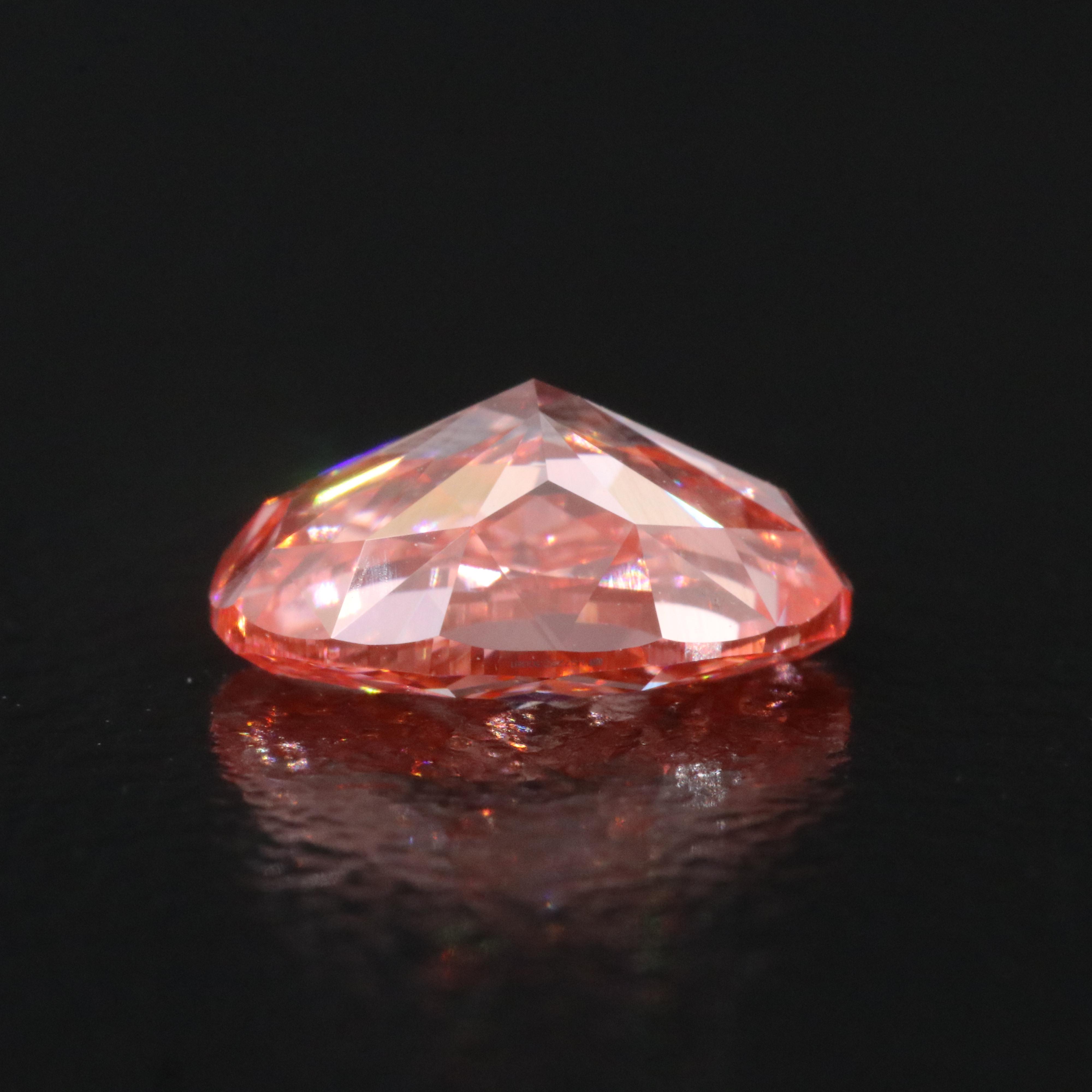 Loose 1.53 CT Lab Grown Fancy Vivid Pink Diamond with IGI Report