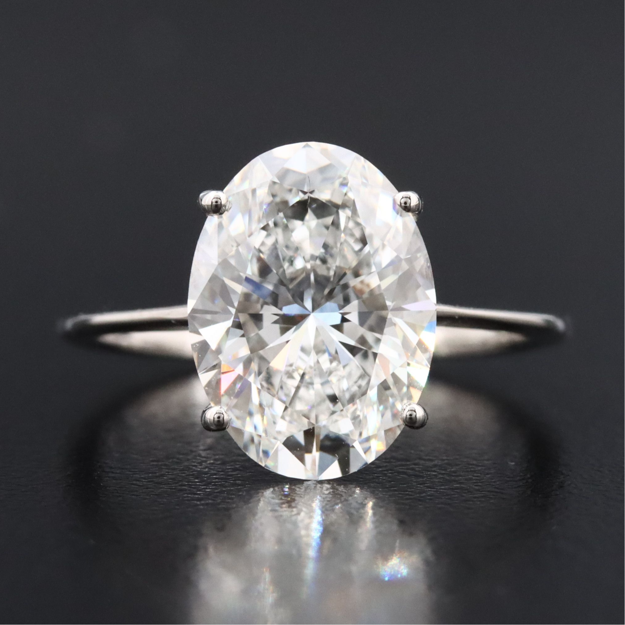 Platinum 4.08 CT Lab Grown Diamond Solitaire Ring with IGI Report