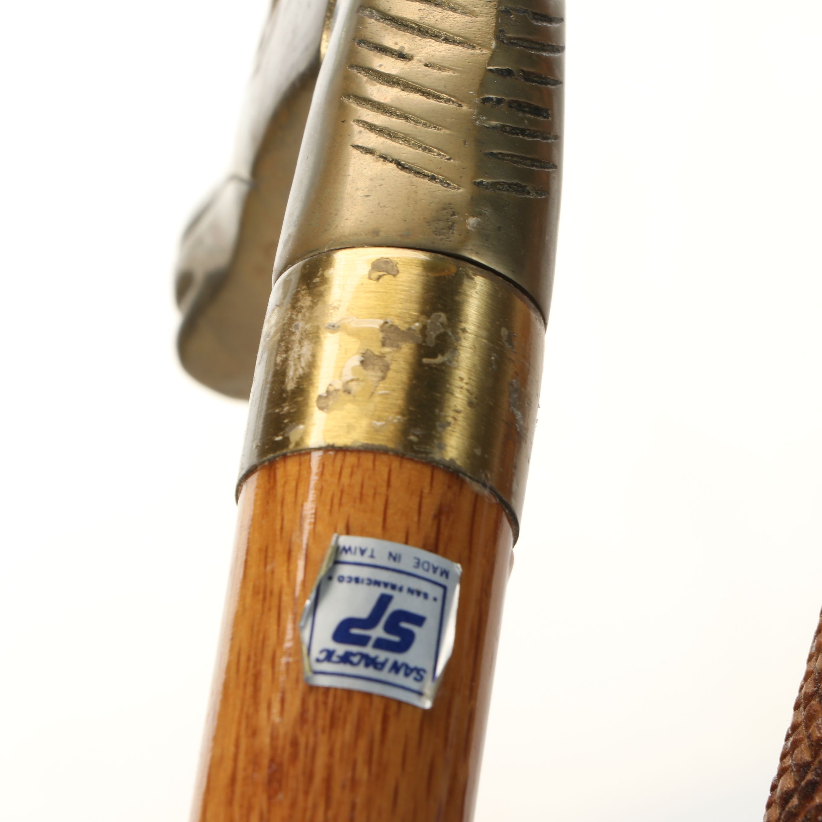 San Pacific Brass Horse Head with Other Carved Wood Walking Sticks