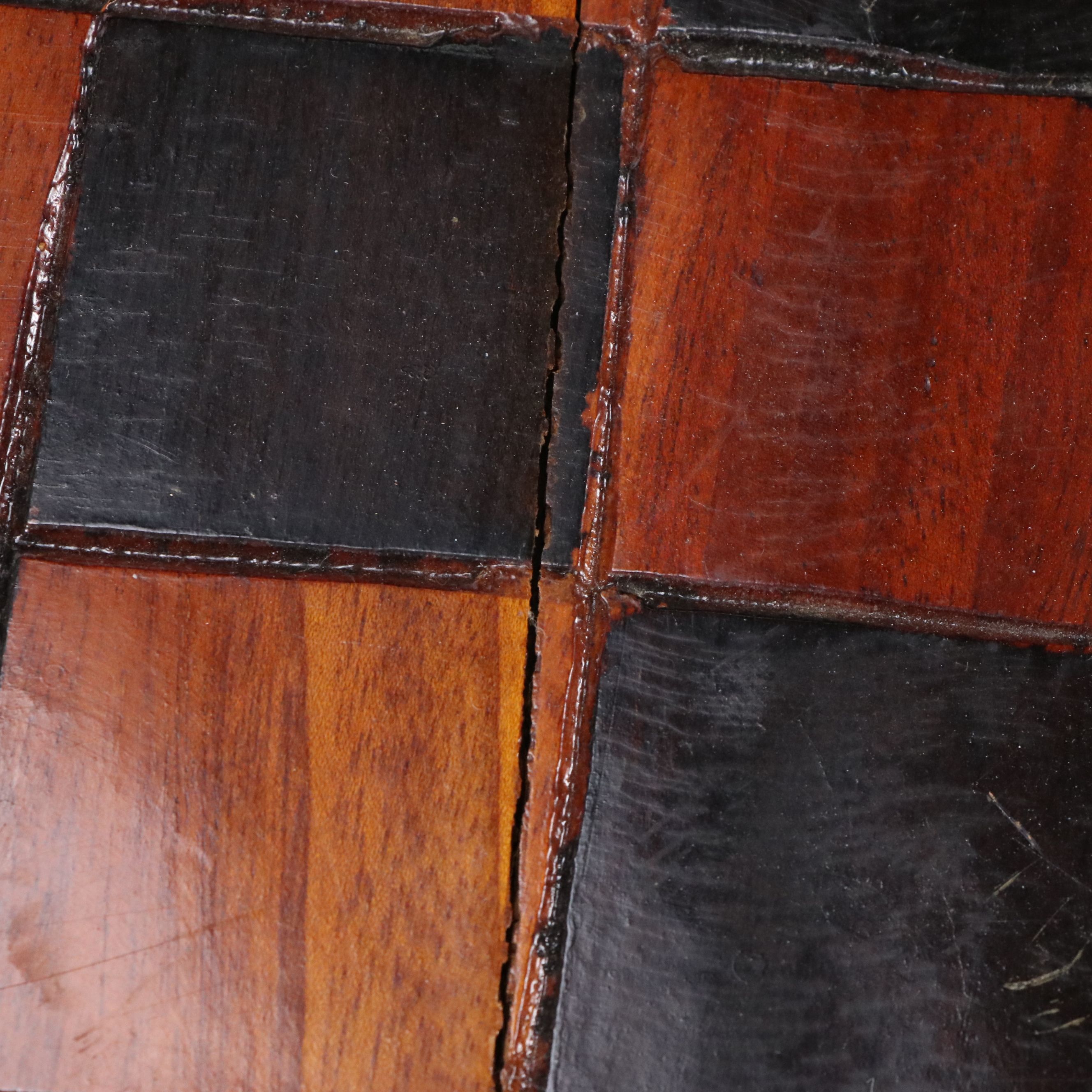 Reversible Wooden Chess Game Table with Carved Animals