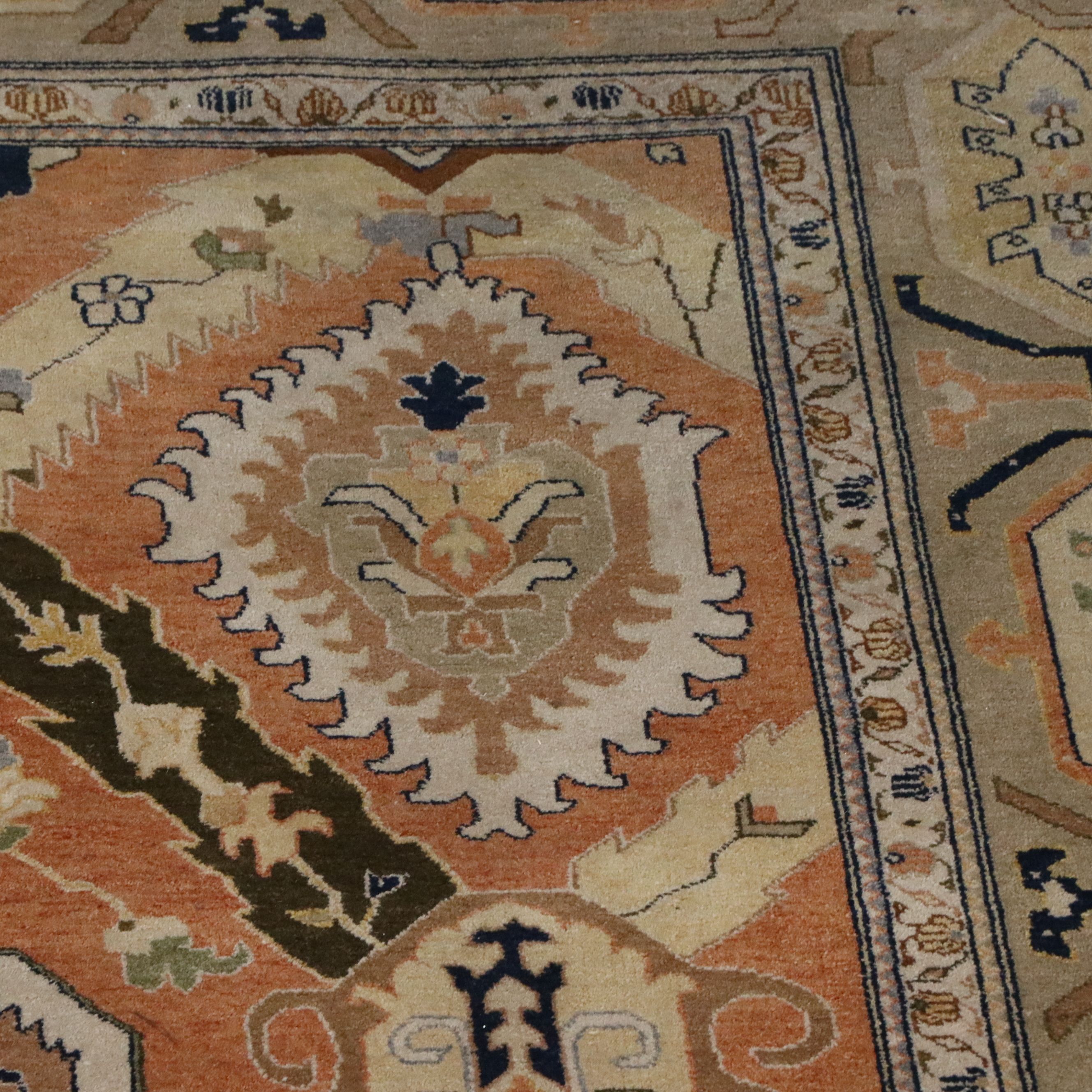 8'8 x 12'4 Hand-Knotted Persian Sarouk Style Area Rug