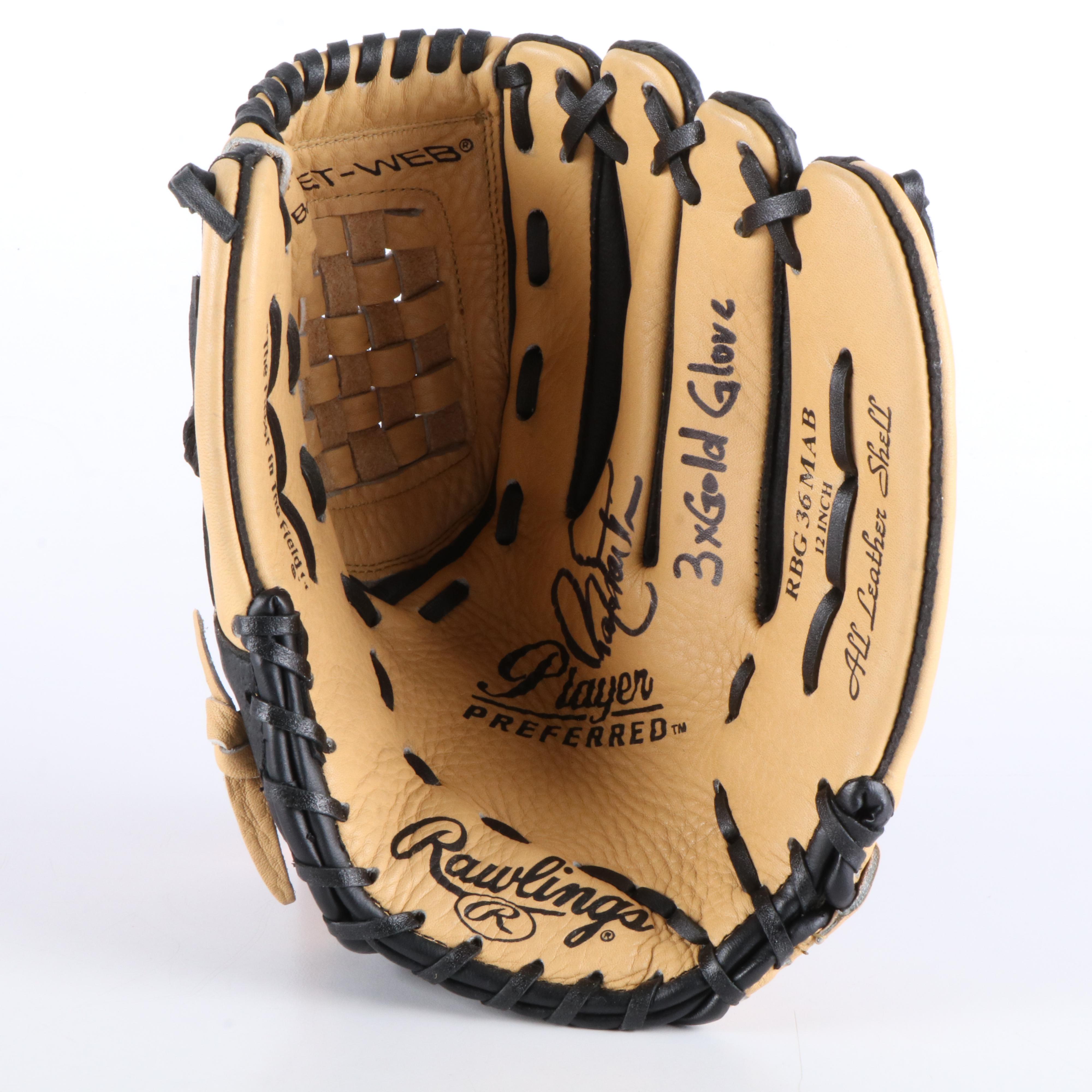 Barry Larkin Signed "3x Gold Glove" Rawlings Baseball Glove, Beckett