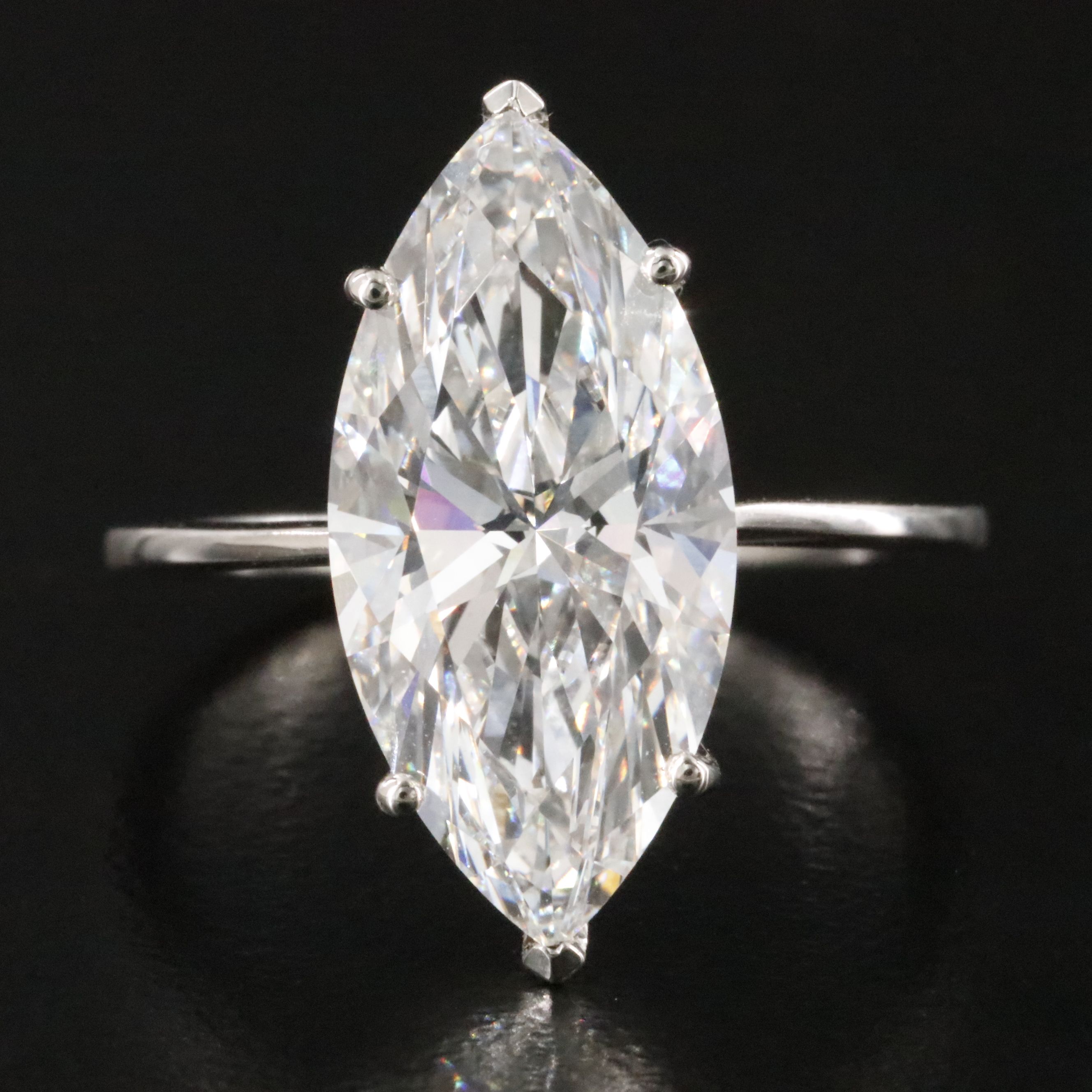 Platinum 4.81 CT Lab Grown Diamond Solitaire Ring with IGI Report