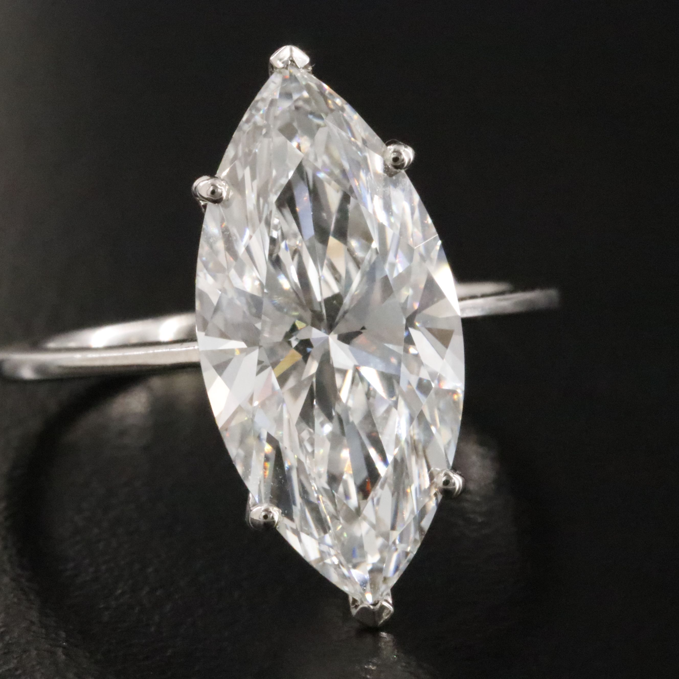 Platinum 4.81 CT Lab Grown Diamond Solitaire Ring with IGI Report