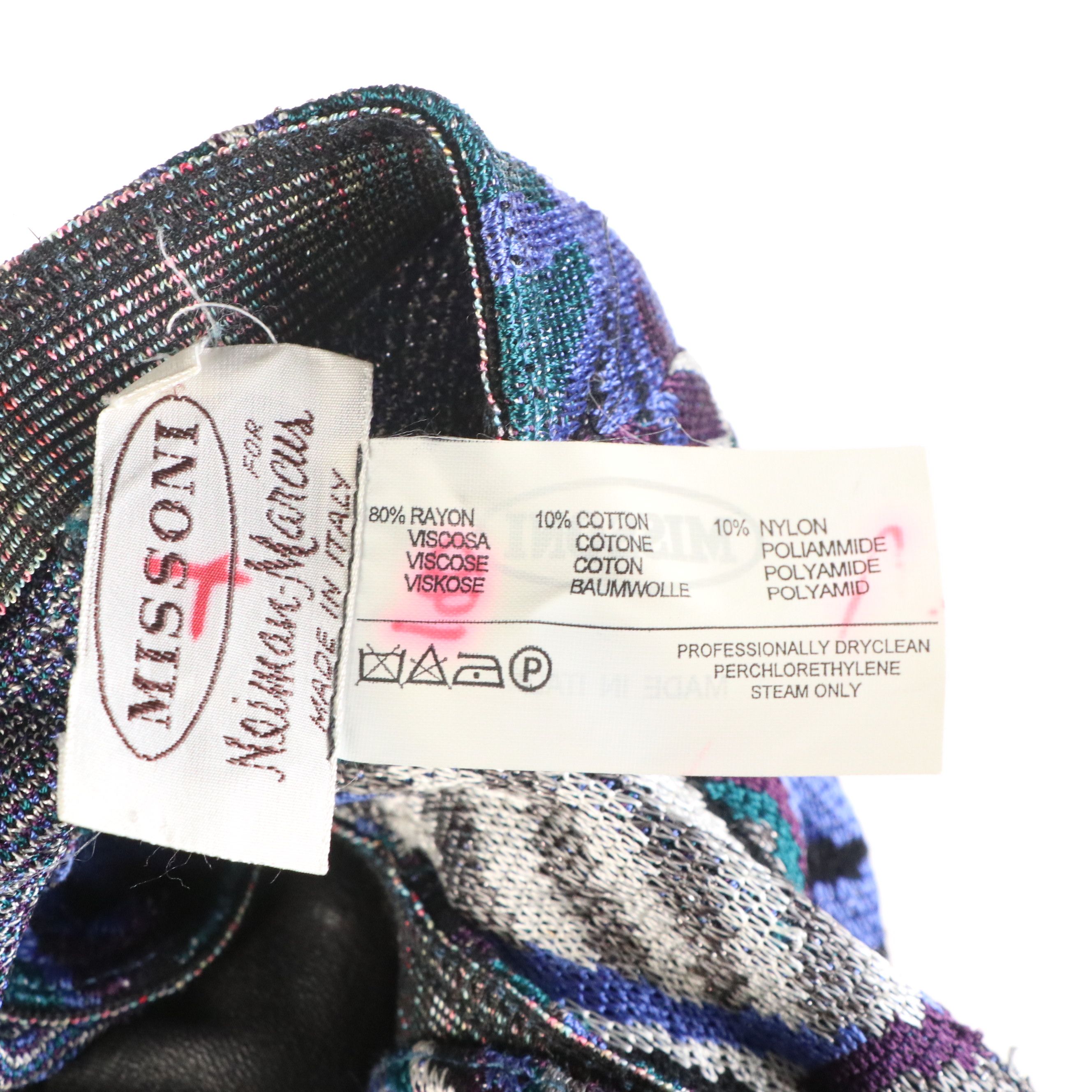 Missoni for Neiman-Marcus Geometric Floral Knit Pants in Cotton/Rayon Blend