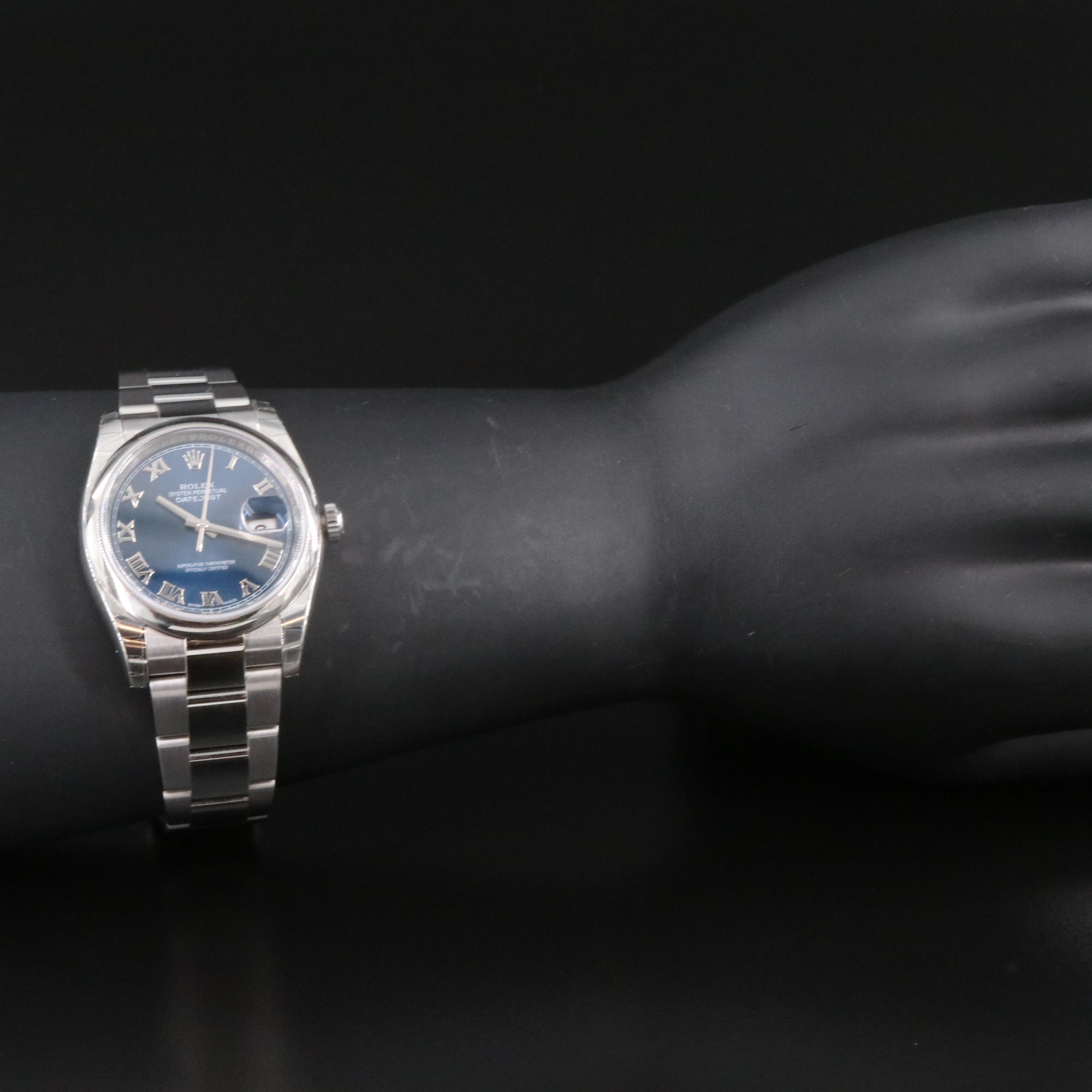 Rolex Datejust 36 Blue 116200 Service Award Watch