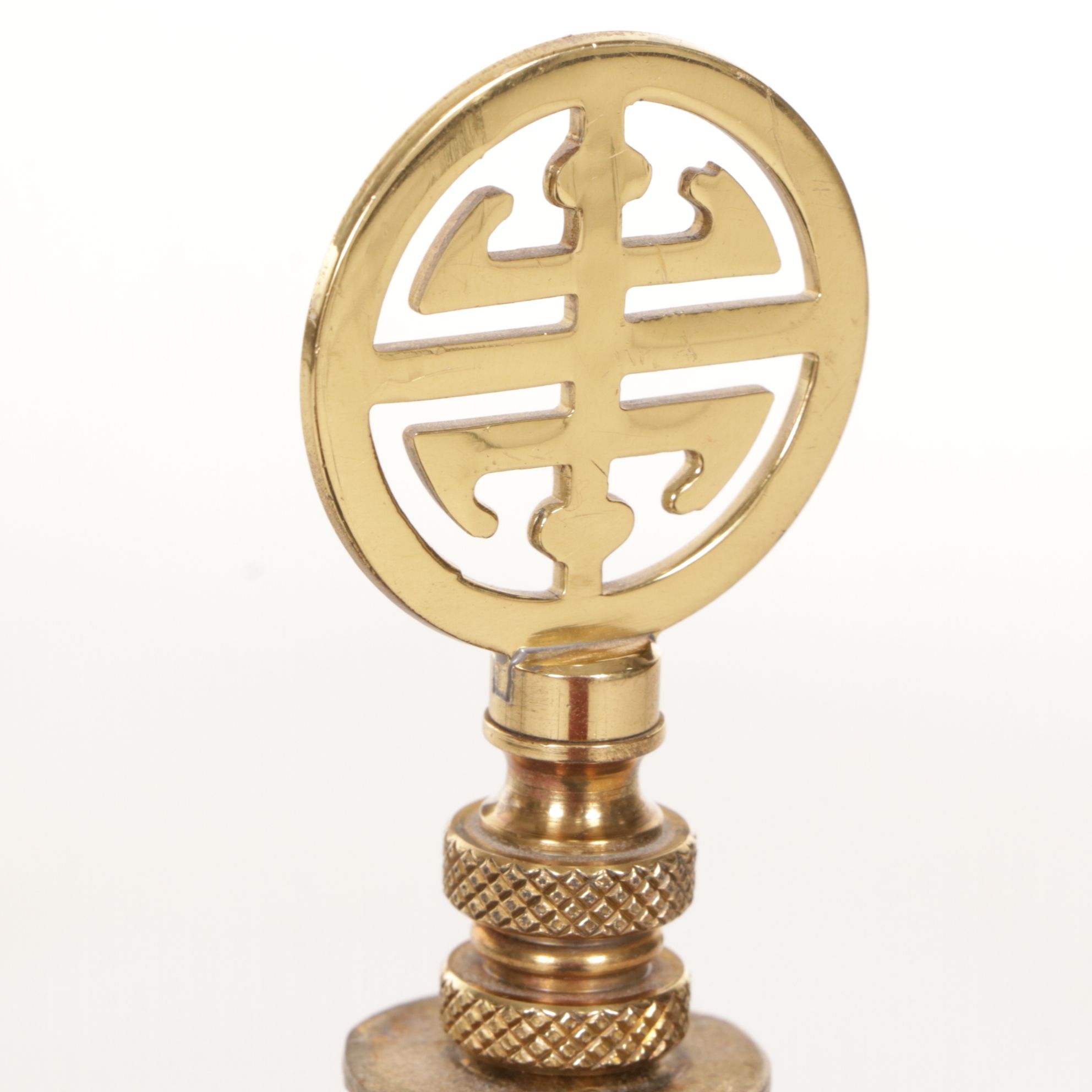 Stiffel Style Ceramic and Brass Table Lamps with Shirred Silk Shades