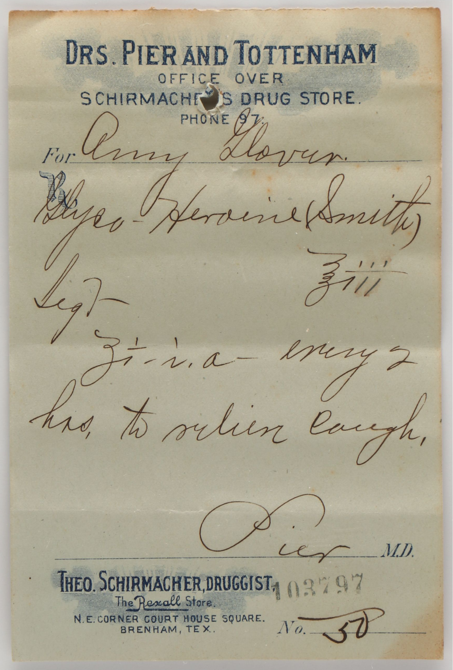 Prescription Form for Heroin, Early 20th Century