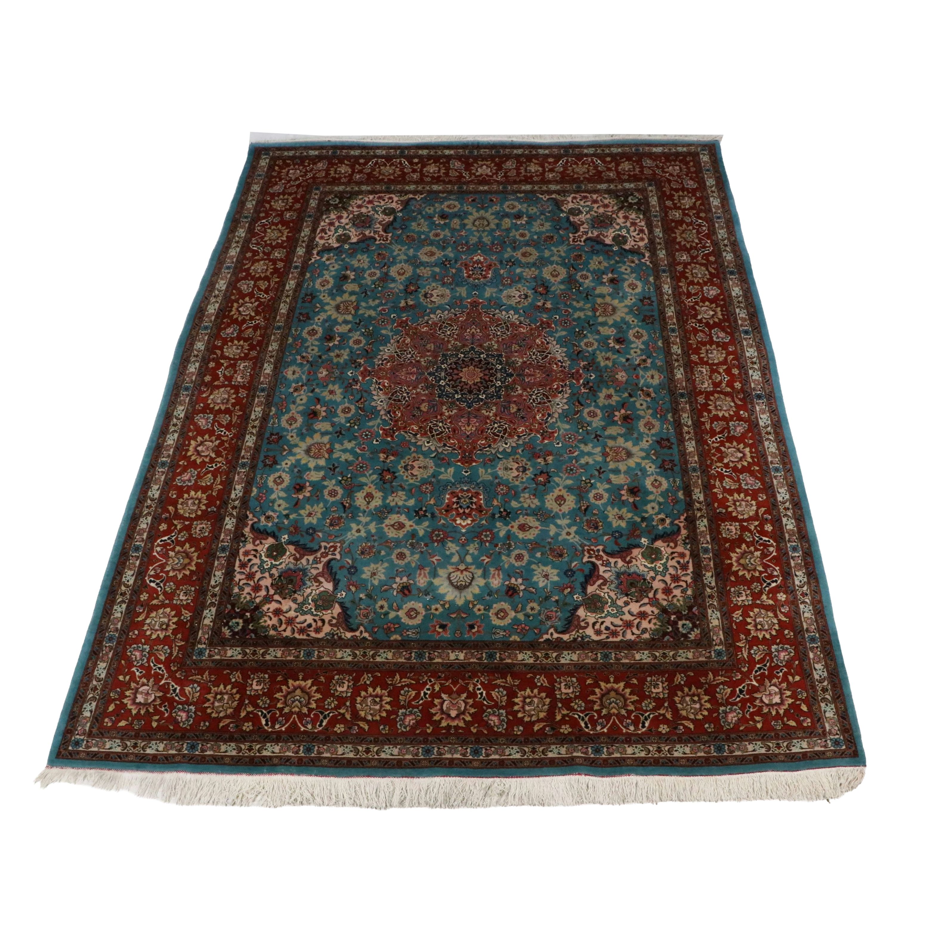 9'8 x 13'5 Hand-Knotted Persian Nain Room-Sized Rug