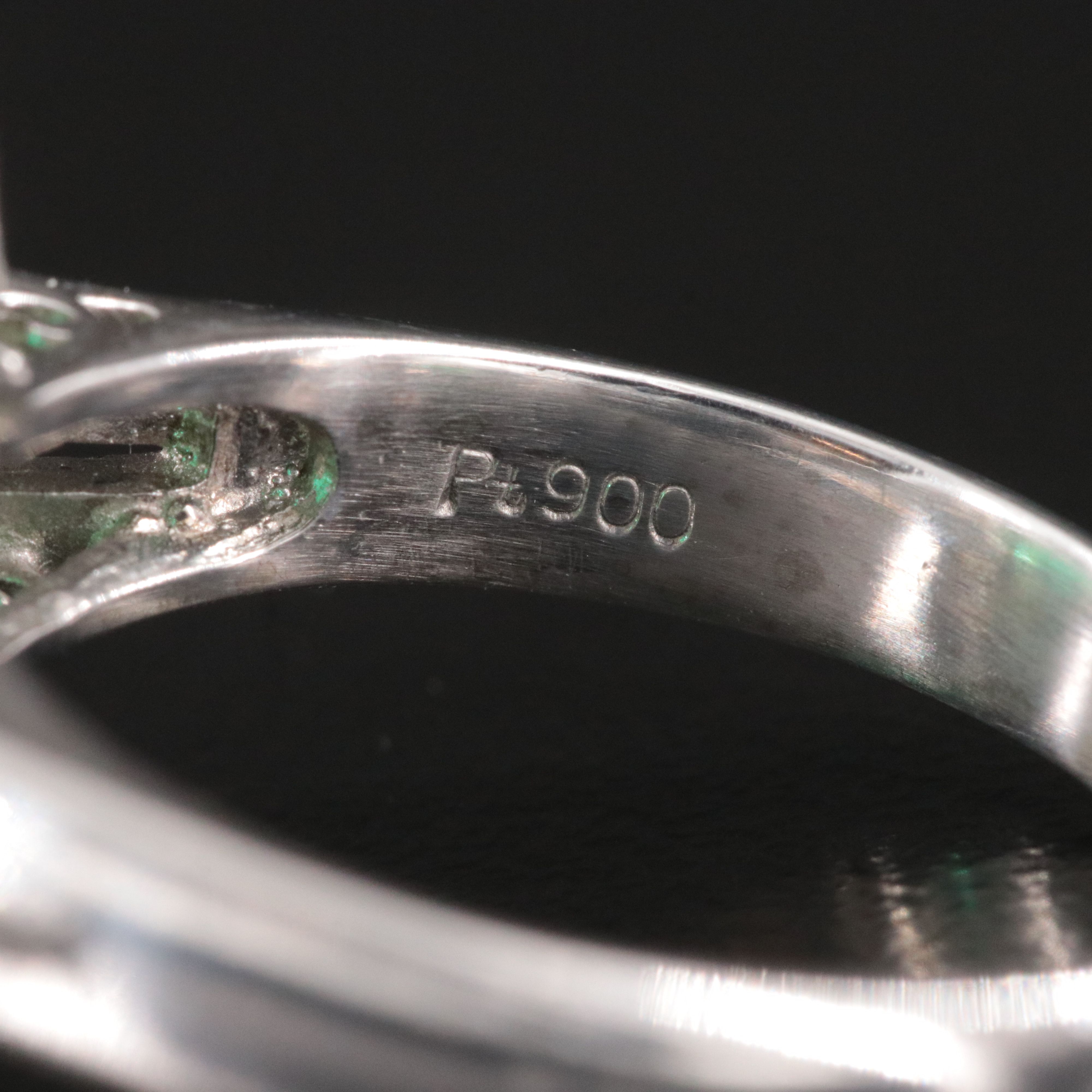 Platinum 2.07 CT Colombian Emerald and Diamond Ring with GIA Report