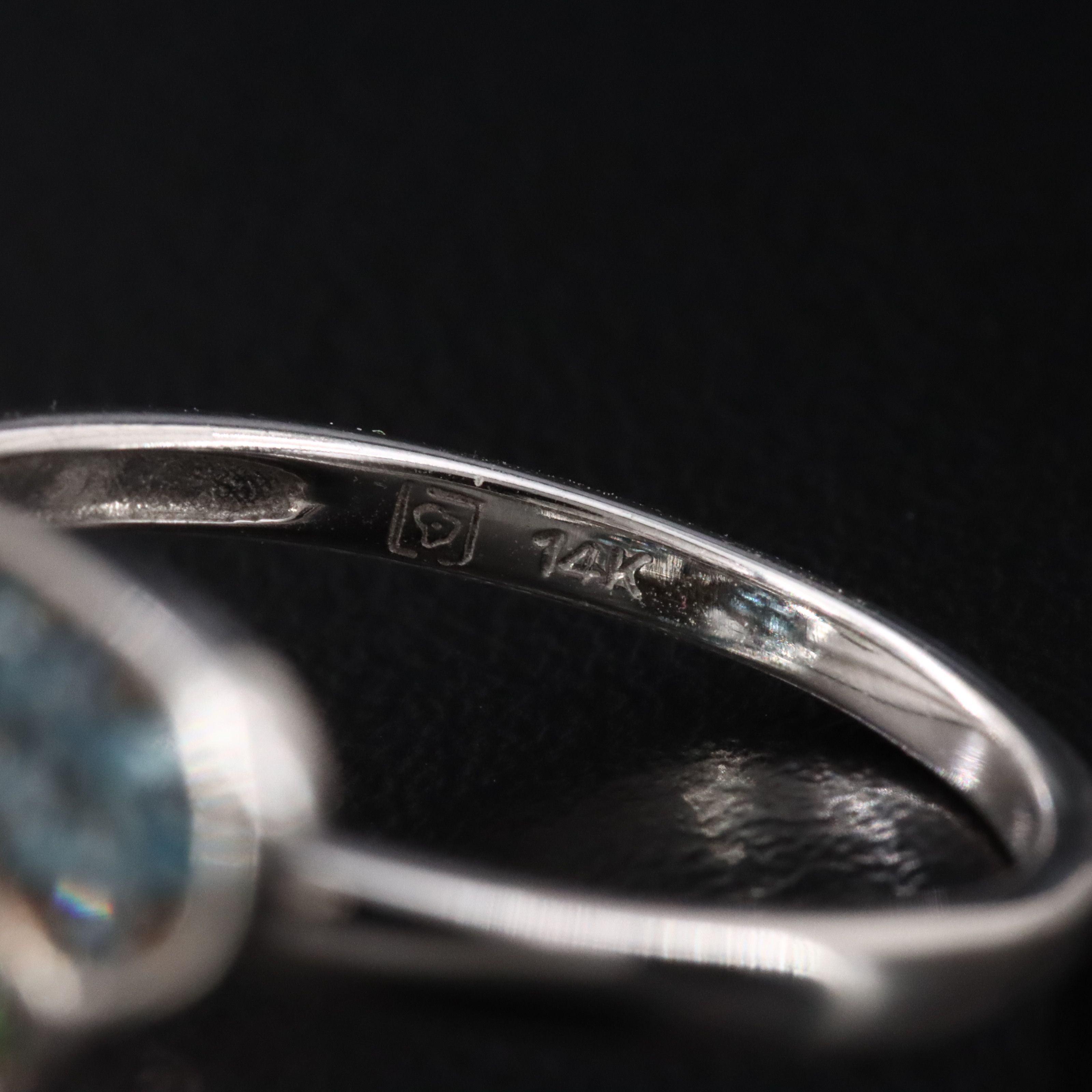 14K Multicolored Butterfly Ring with Topaz, Amethyst, and Tsavorite