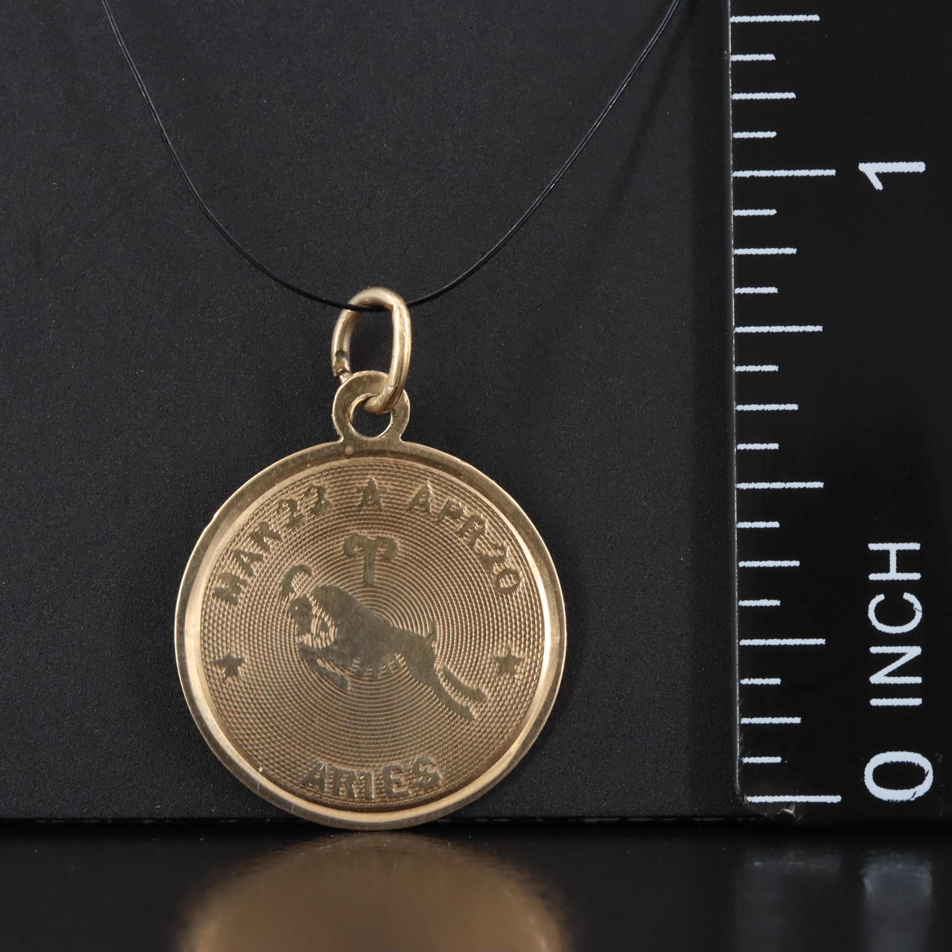 14K Aries Zodiac Charm Pendant