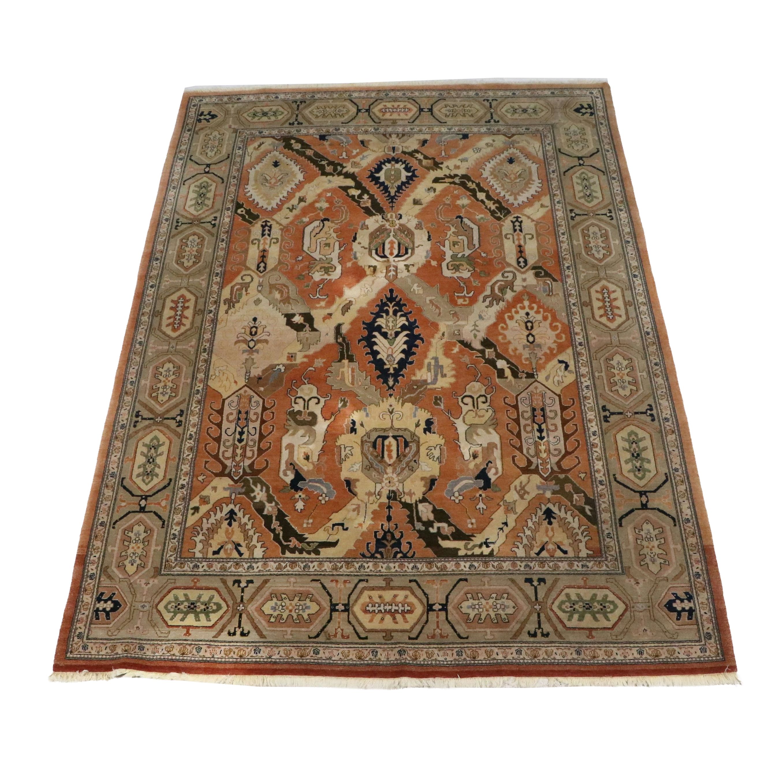 8'8 x 12'4 Hand-Knotted Persian Sarouk Style Area Rug