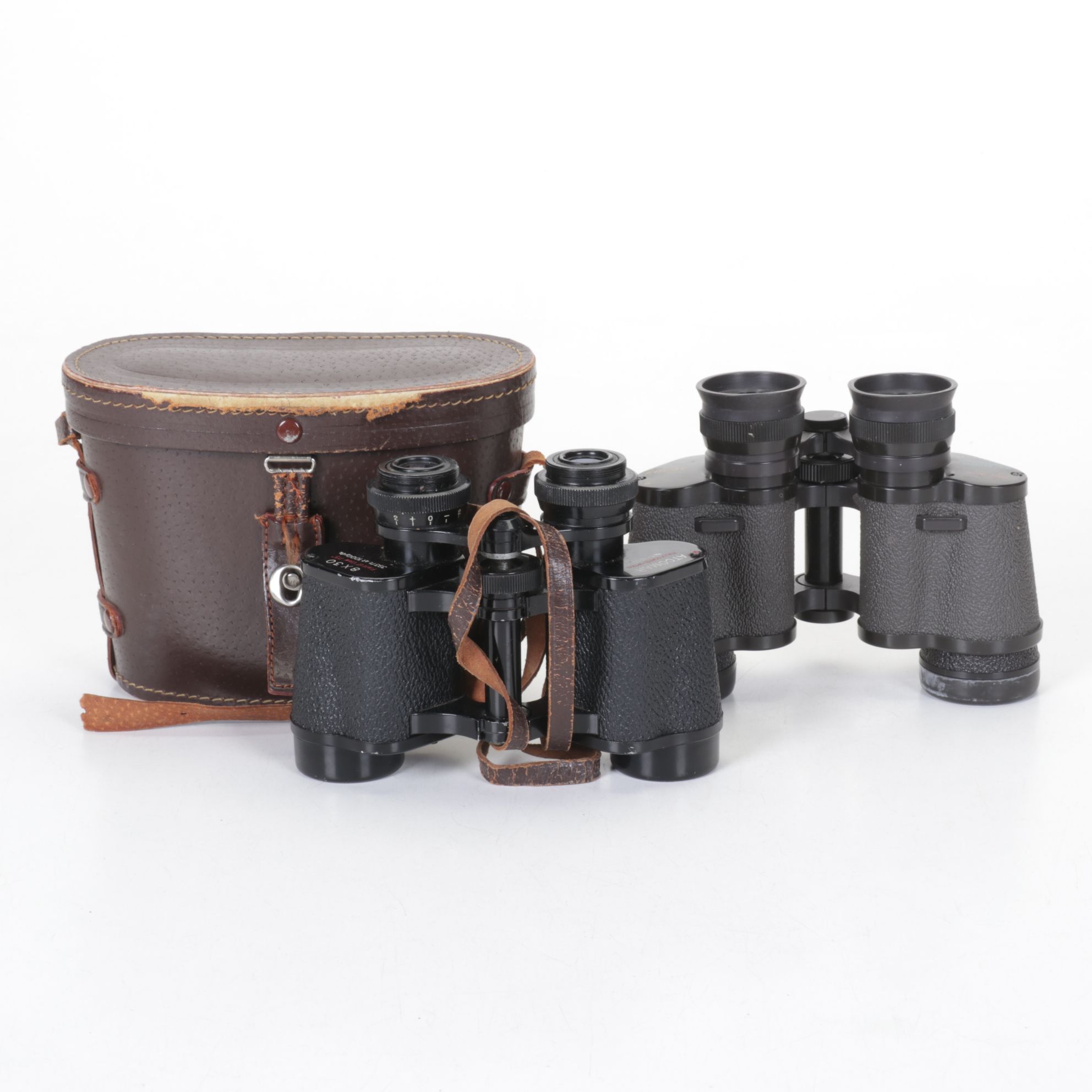 Atcomar 8x30 and Focal 7x35 "Siam Cat Optics" Wide Angle Binoculars with Case