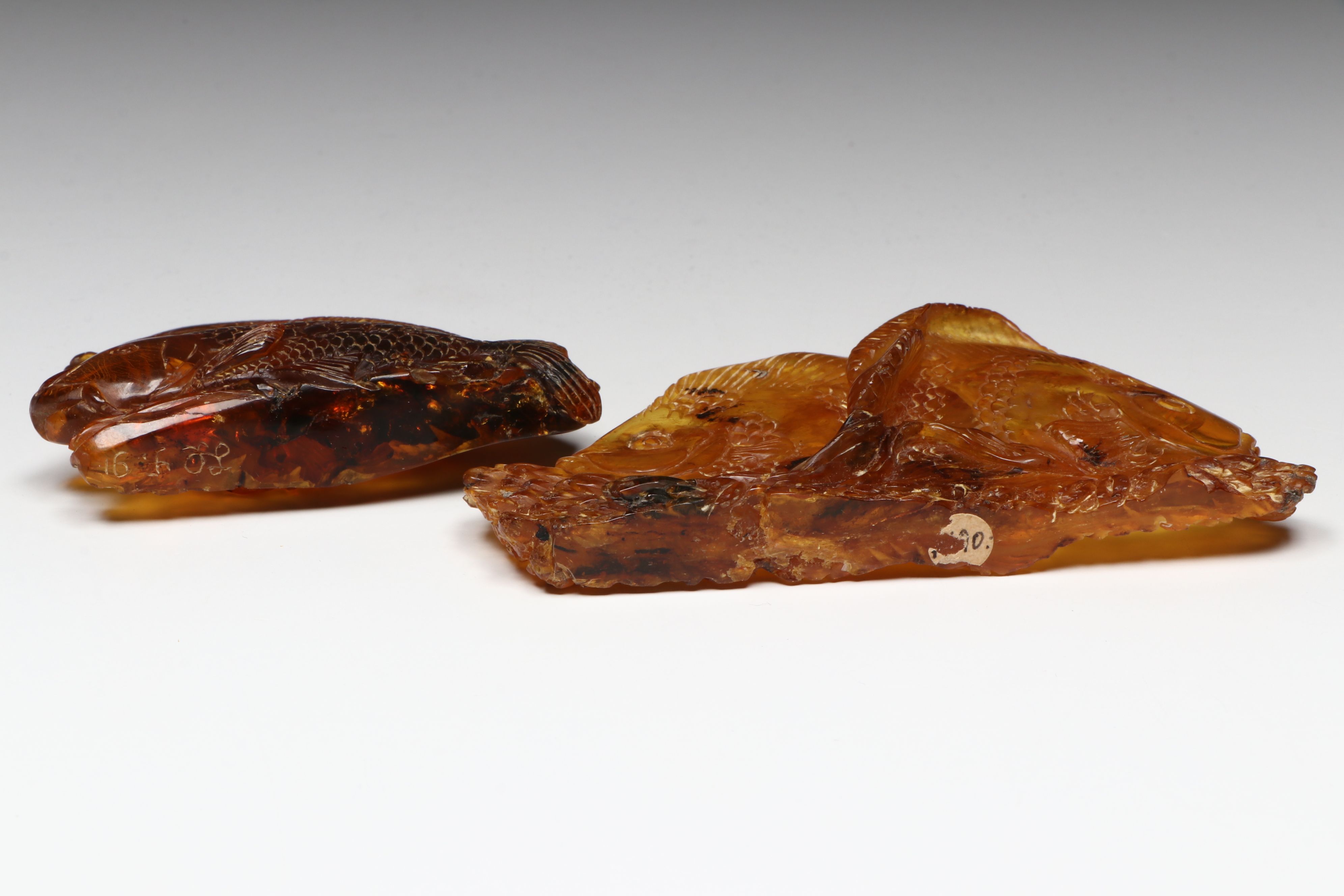 Chinese Carved Amber Fish
