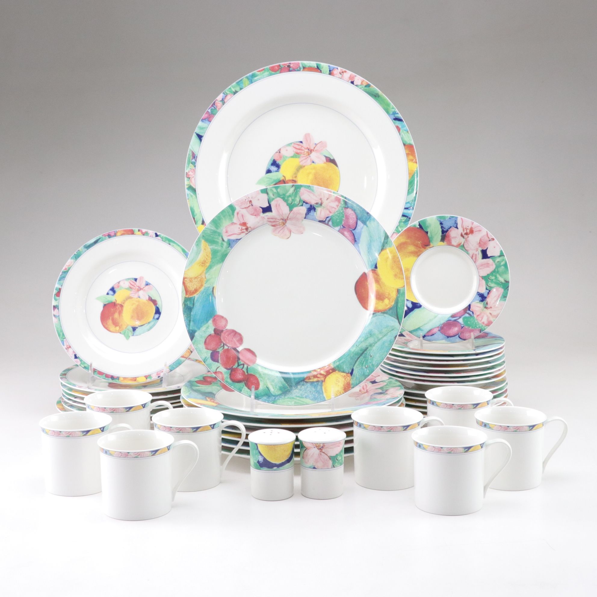 Mikasa Maxima "Exotic Garden" Dinnerware Set with Serveware and Extras, 1990s